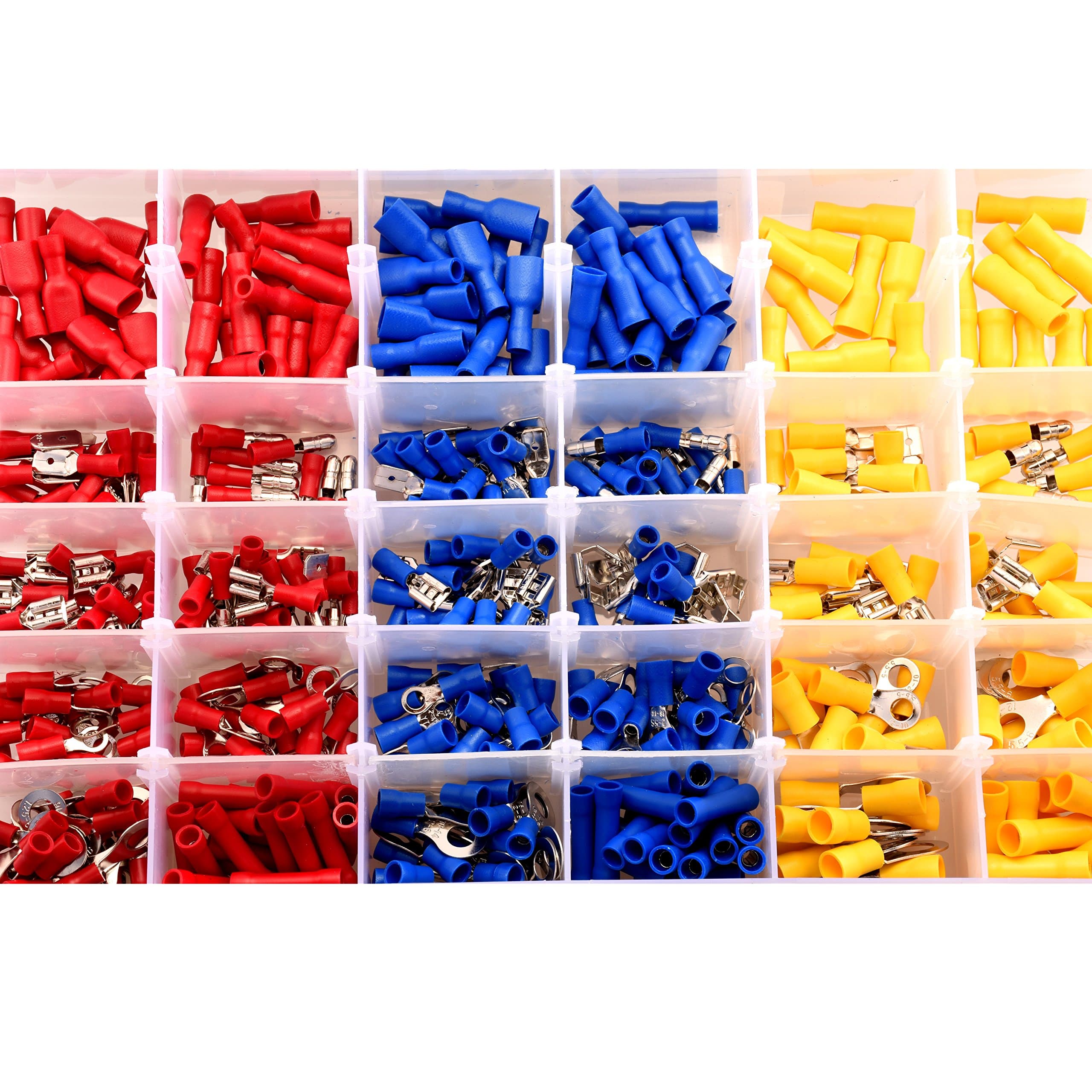 SLD 480Pcs Assorted Insulated Electrical Wire Terminals Crimp Connectors Kit, Spade Butt Ring Bullet Set