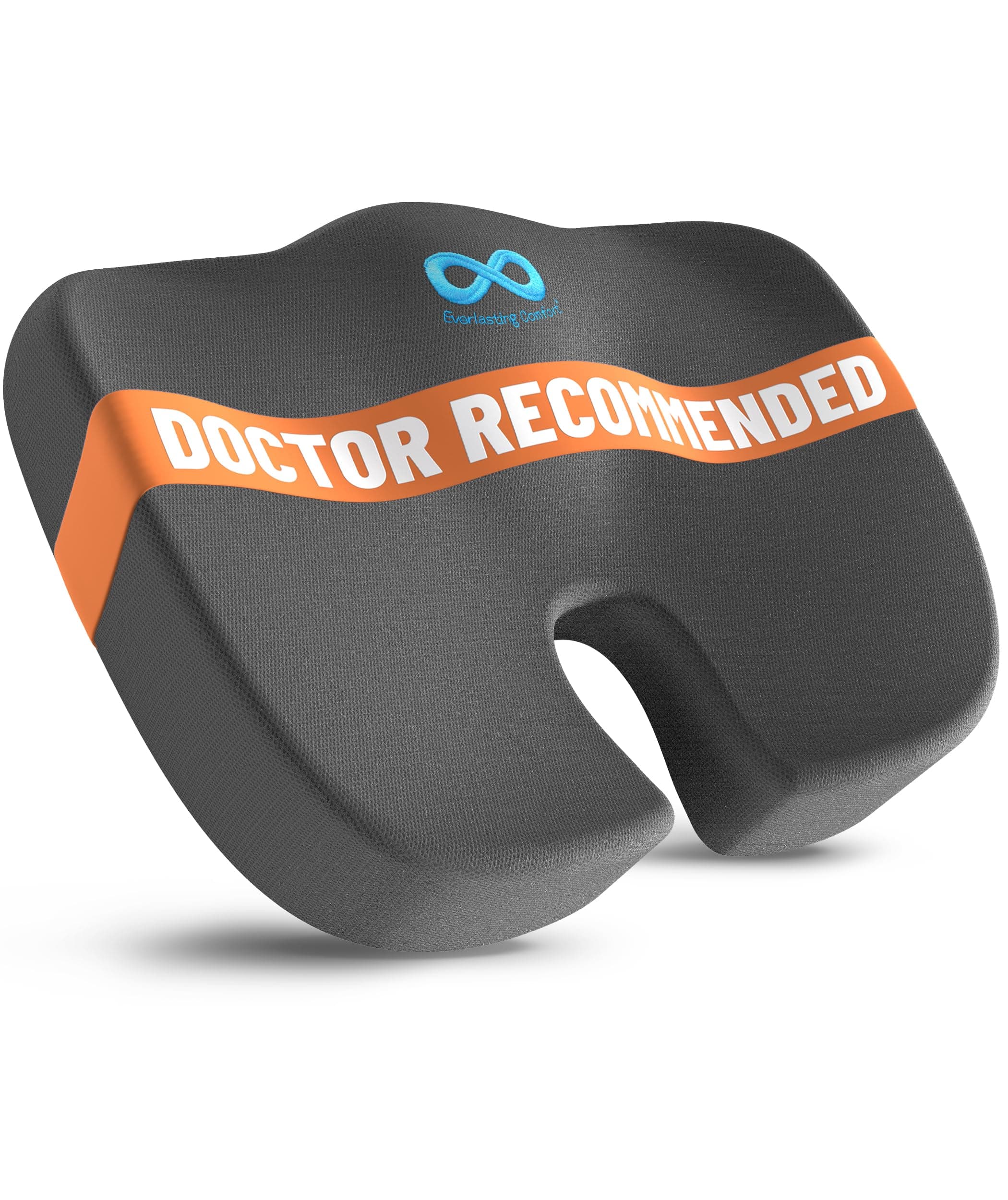 Everlasting Comfort Memory Foam Seat Cushion for Back, Coccyx, & Tailbone Pain Relief - Work, Desk, Car, Gaming, and Home Office Accessories - Sciatica Chair Cushion Pad(Gray)