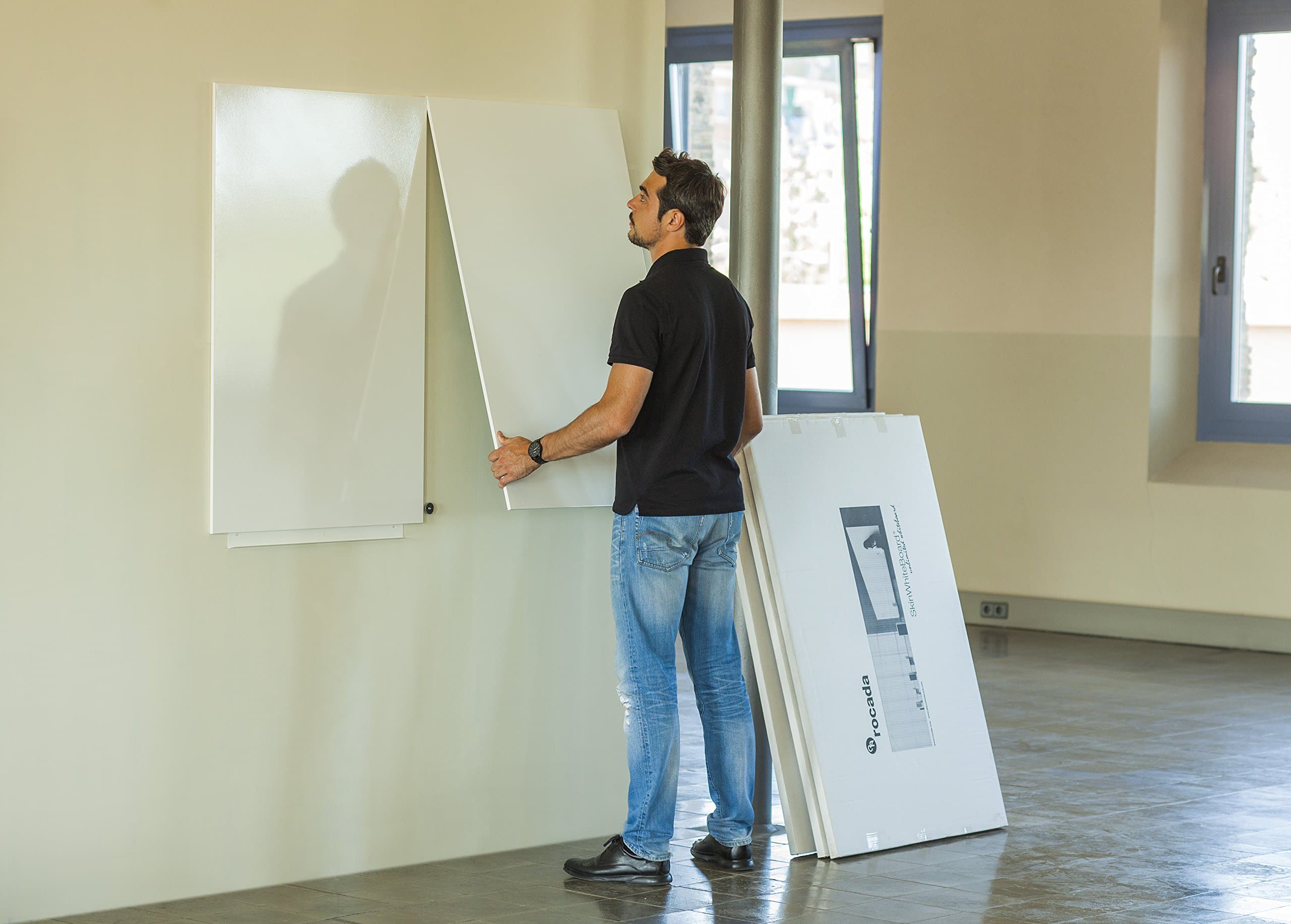 SkinWhiteBoard Frameless Magnetic Whiteboard (75 x 115 cm Panel)