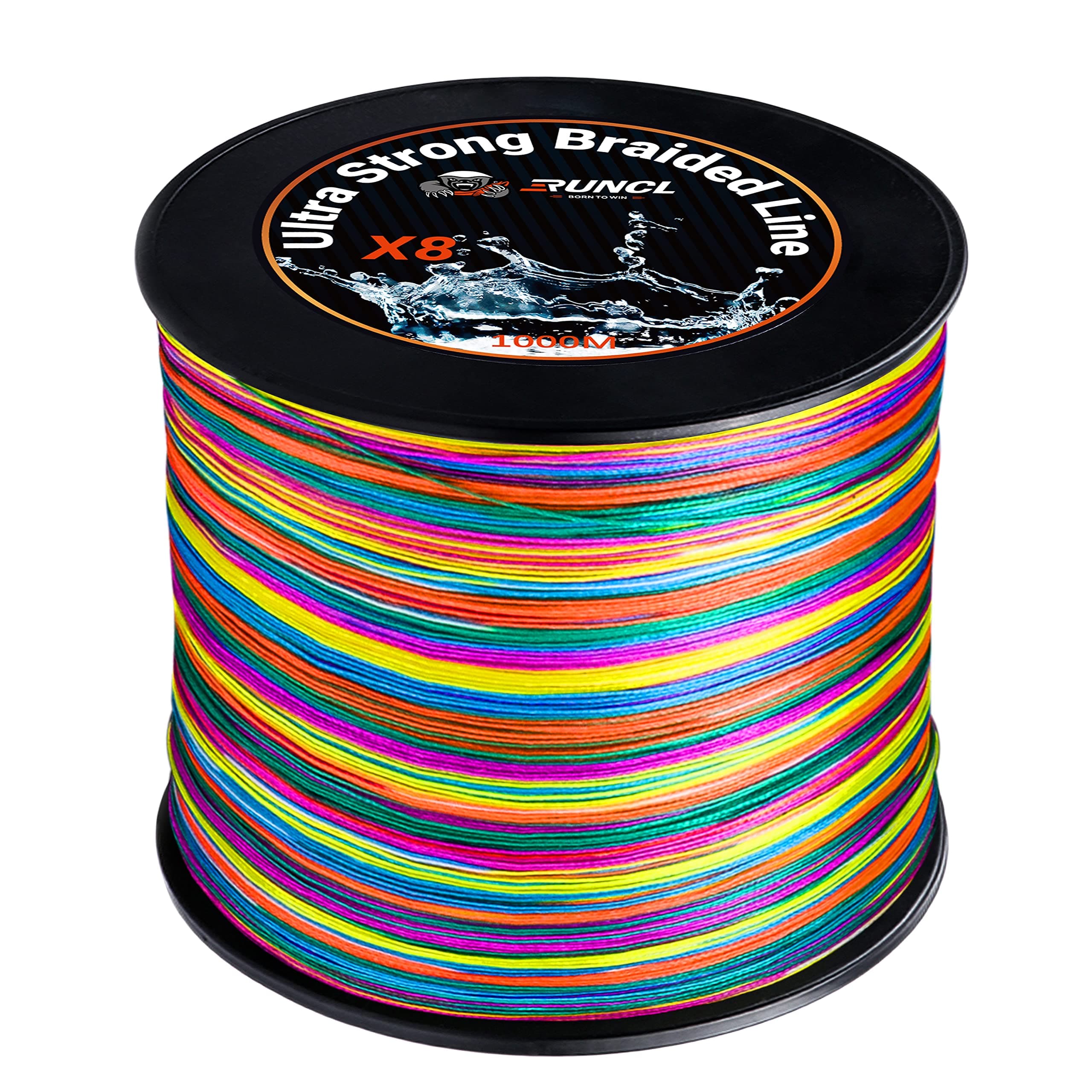 8 Strands Braided Fishing Line - High Visibility Colored Braid Line, Super Strong, Abrasion Resistant, No Stretch, 328yds/546yds/1093yds, 12lb to 100lb for Saltwater or Freshwater Fishing