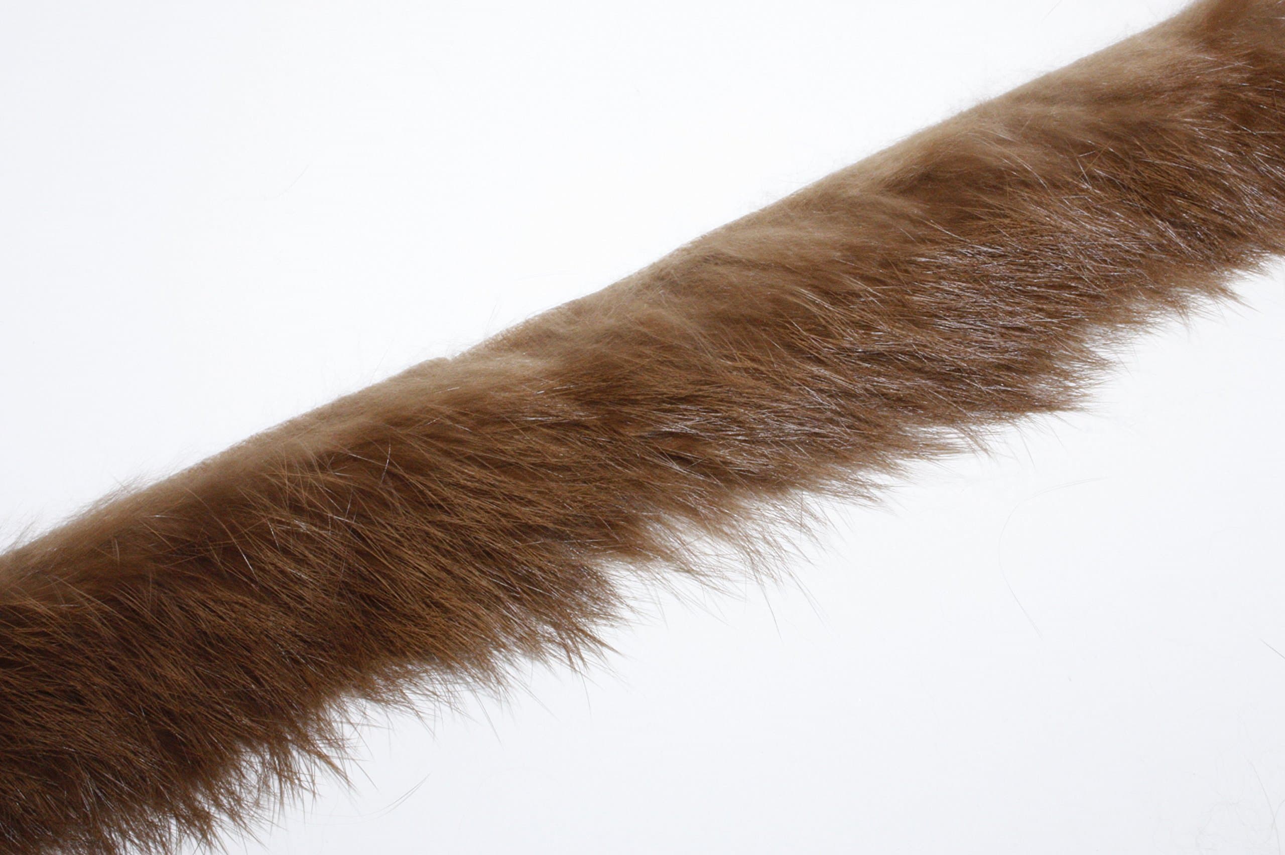 Raw Edged Real Rabbit Fur Trim in 2cm (Camel)