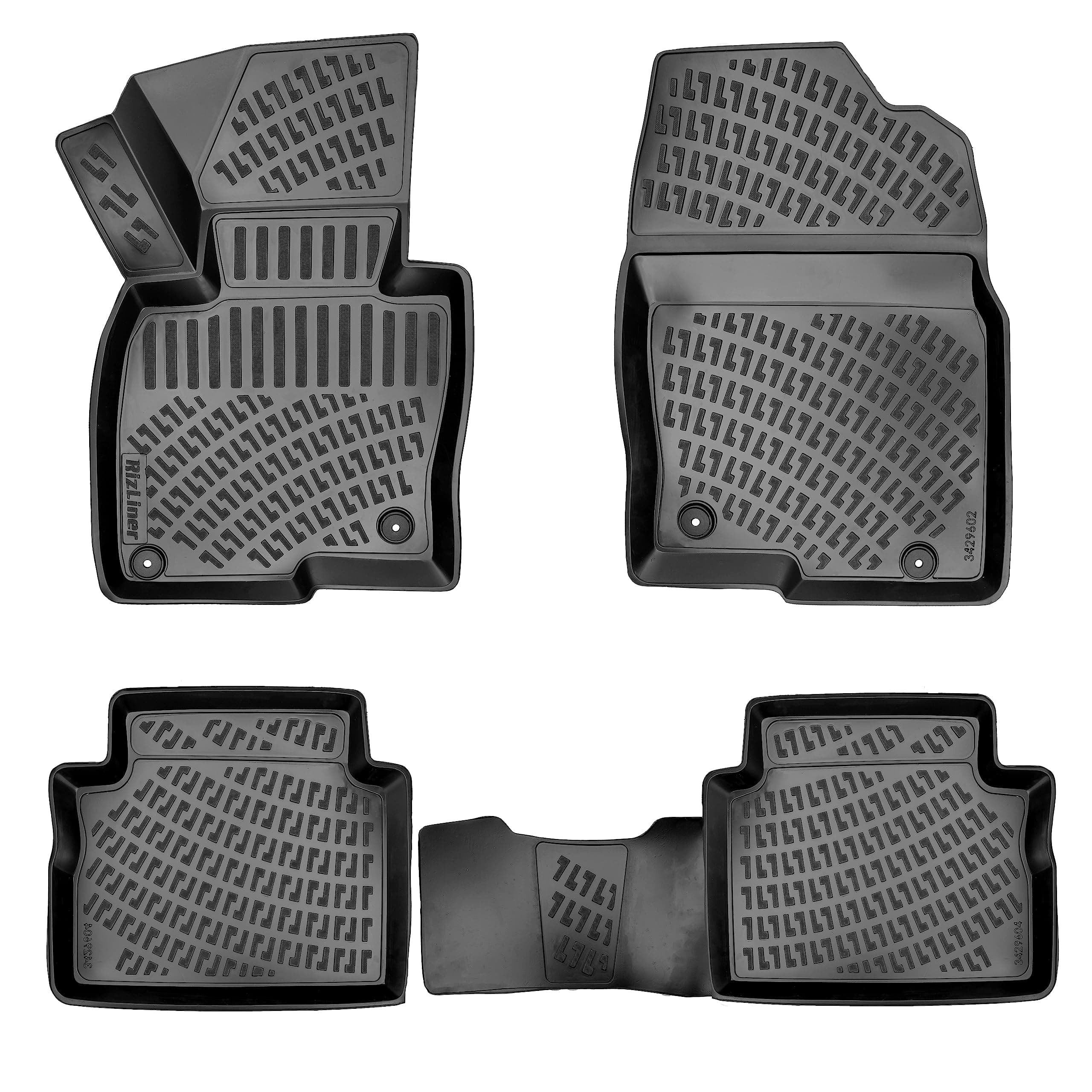 Custom Fit Floor Mats Compatible with Mazda CX-5 2017-2023 3D Laser Measured 1st & 2nd Row Floor Liners All Weather Odorless Non-Slip TPE Car Mats (Front & Rear, Black)