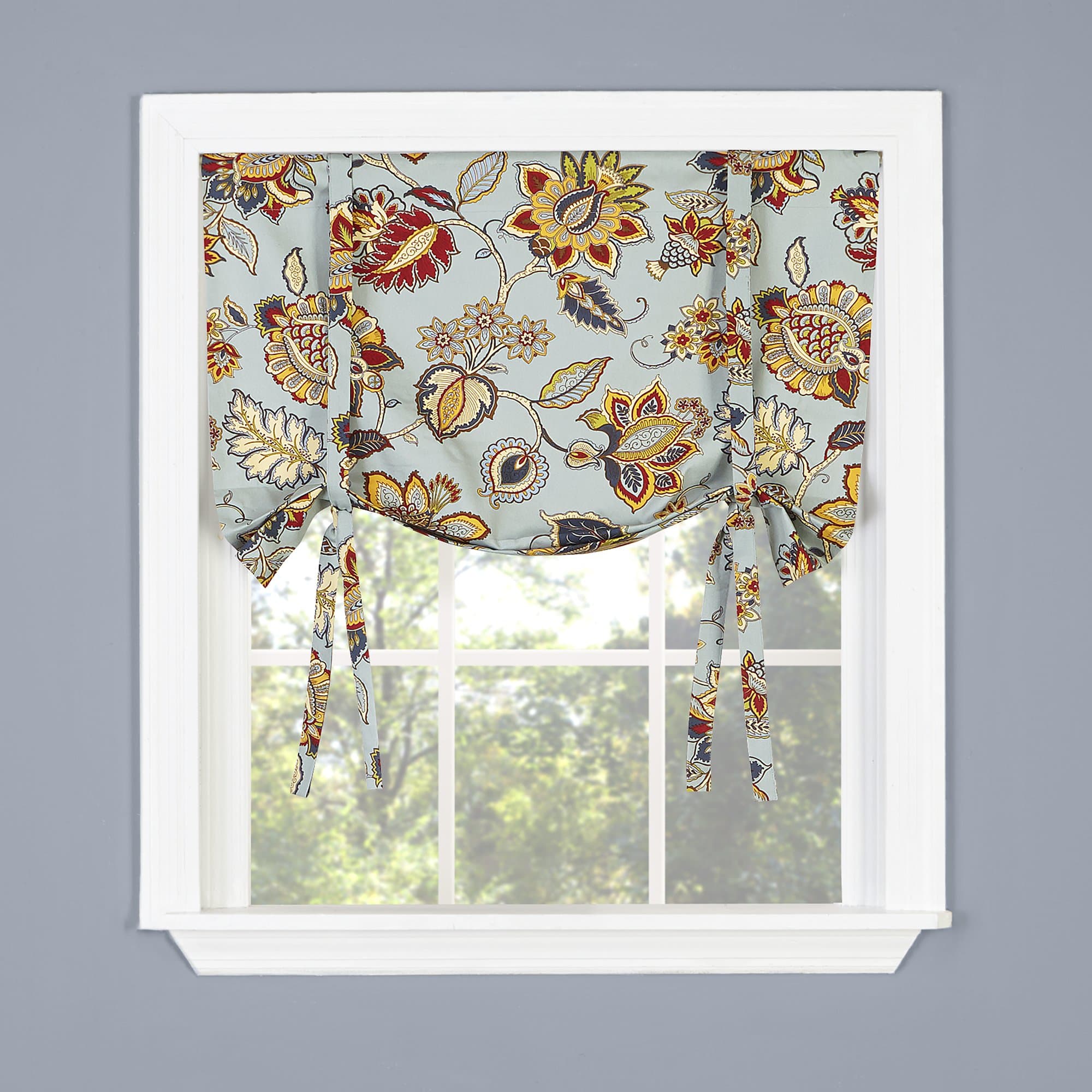 TWILL & BIRCH Celine Tie Up Drape Shade Valance, 33" X 29", Provence