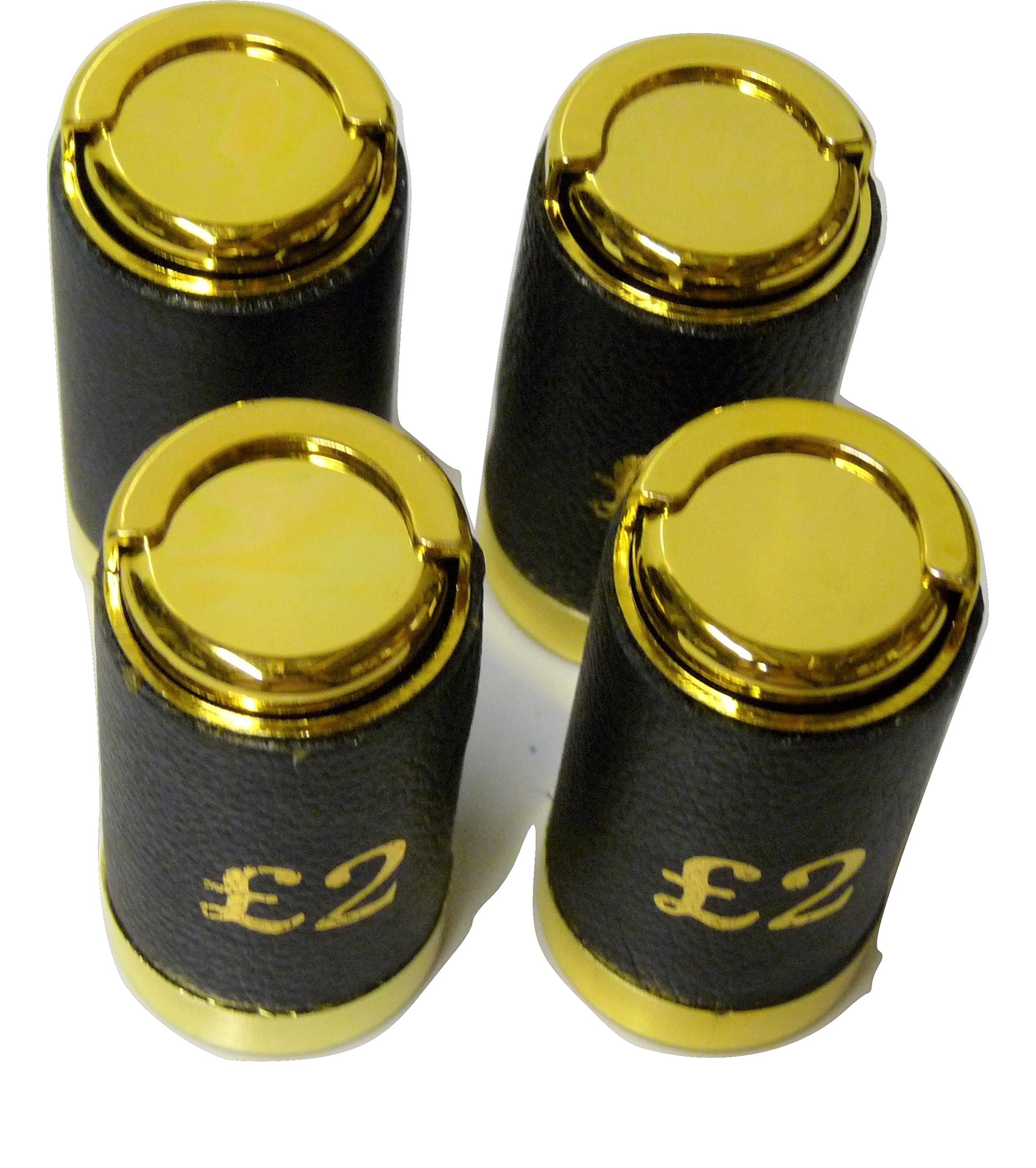 Love EMVY £2 Coin Holders Black Leather Choose from 2 or 4 Holders! Holds 15 Coins (Two Pound Coin Holders) (4 Holders)