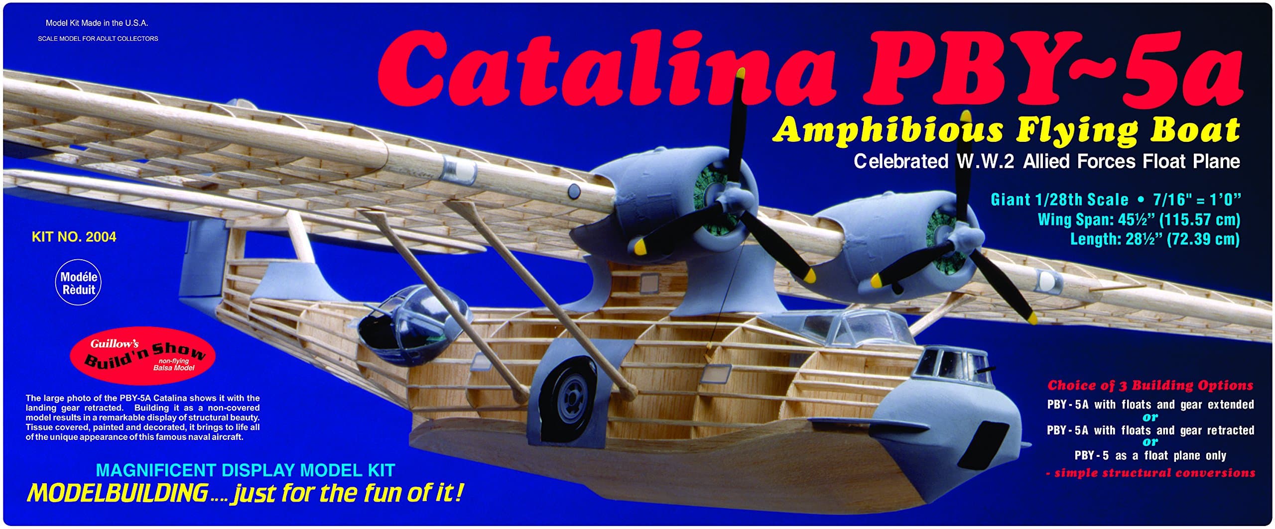 Guillow's PBY-5A Catalina Model Kit, Small