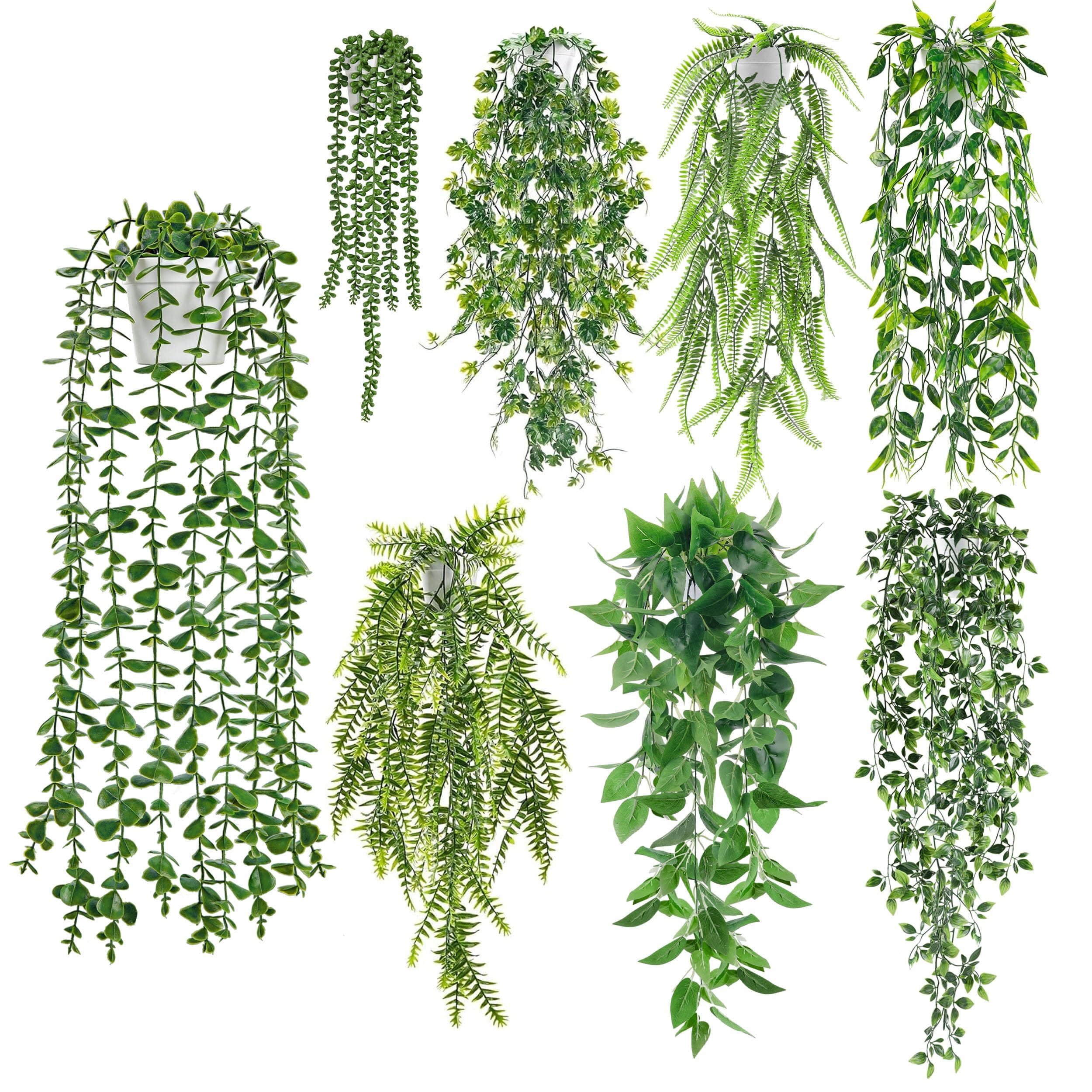 Der Rose 8Packs Hanging PLants Artificial Potted Plants