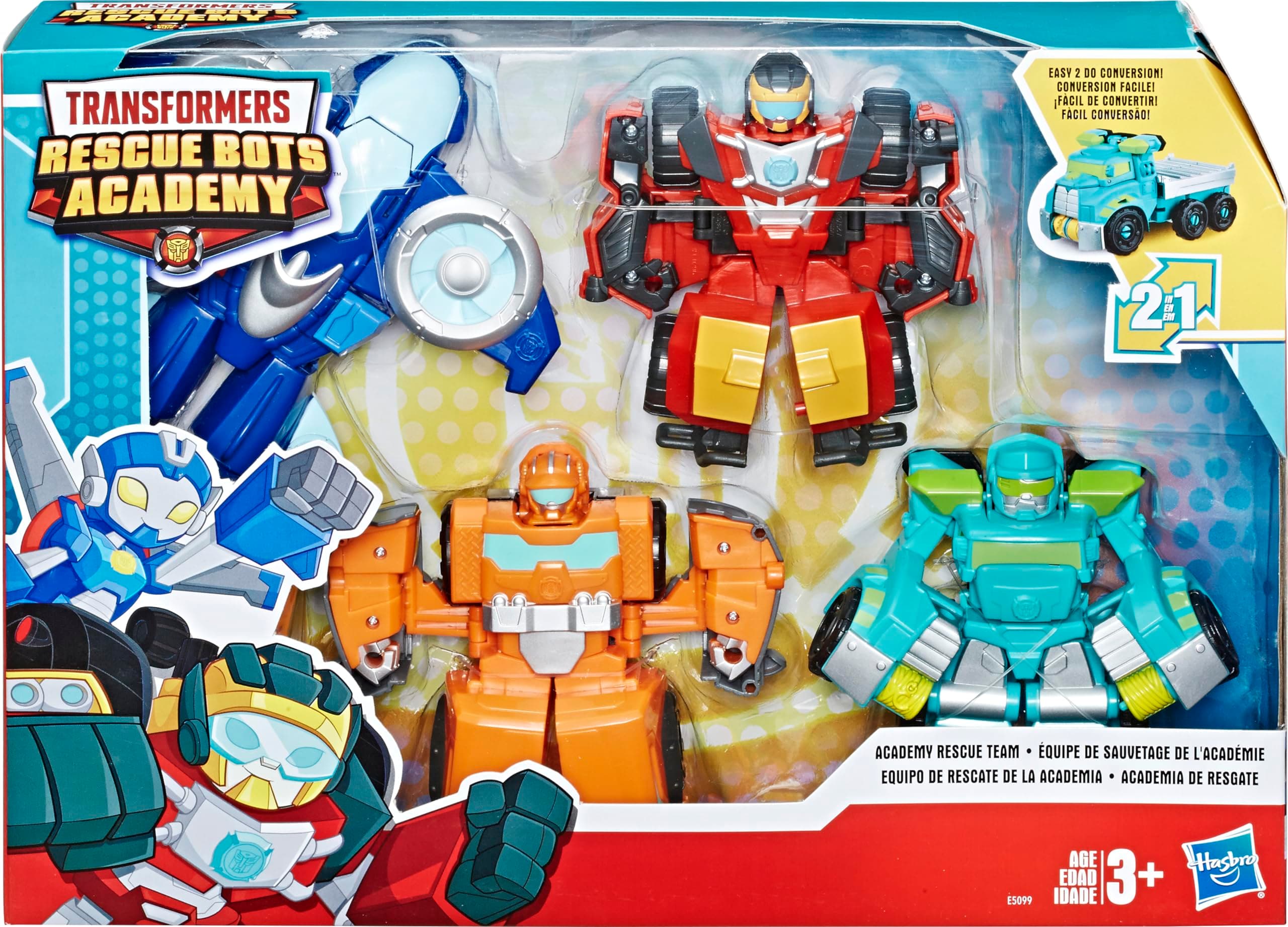 Playskool Heroes Transformers Rescue Bots Academy Rescue Team Pack, 4 Collectible 4.5" Converting Action Figures, Toys for Kids Ages 3 & Up (Amazon Exclusive)