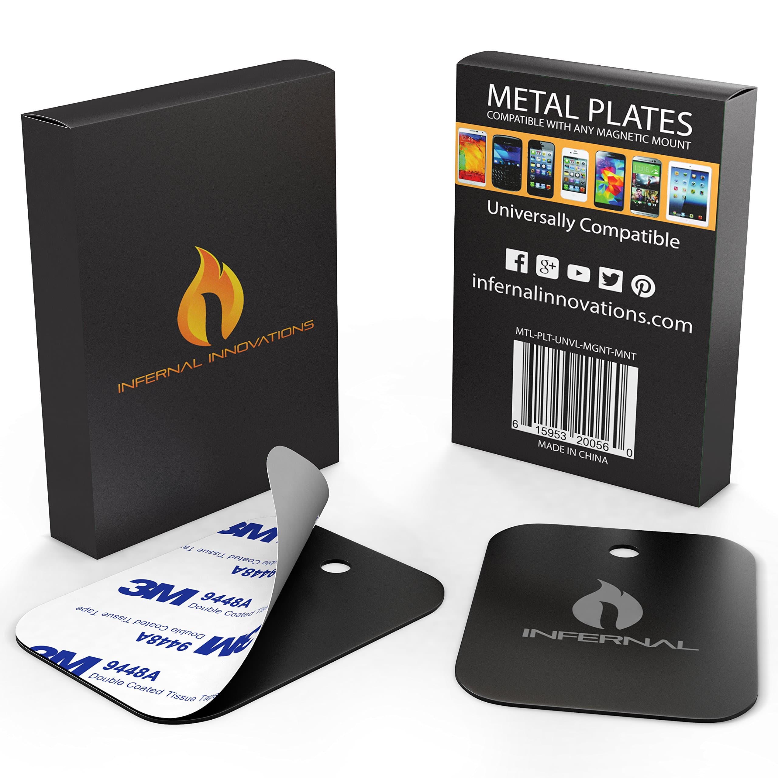 #1 Extra Replacement Metal Plates Kit for Magnetic Phone Mounts | 2 Pack | 3M Adhesive Backing | for Use with Universal Magnet Dashboard Windshield & Vent Holders | New Release ON Sale