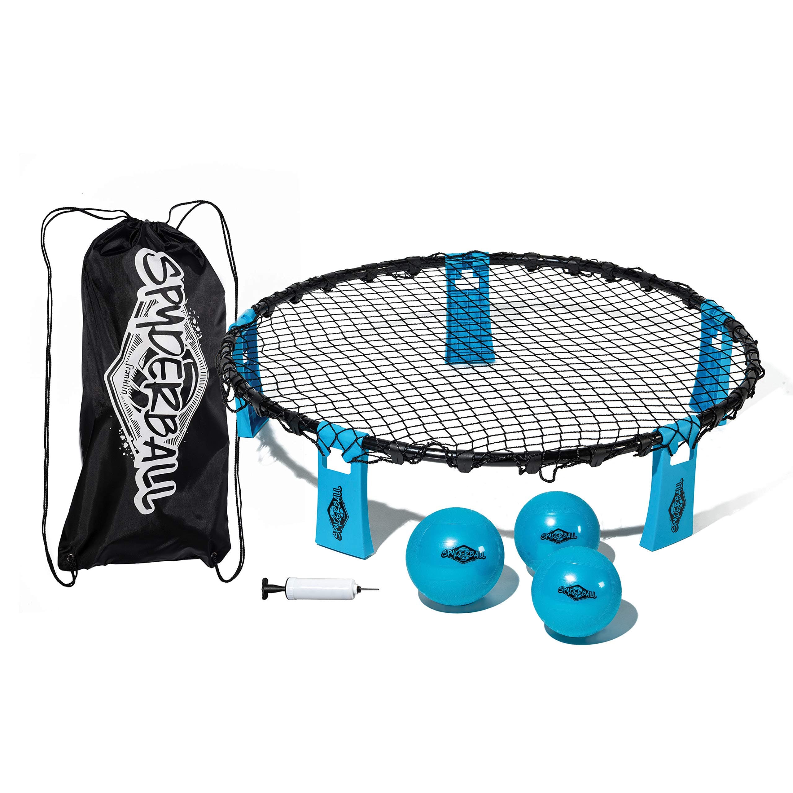 Spyderball Game Set - Includes 3 Balls, Carrying Case and Rules - Played Outdoors, Indoors, Yard, Lawn, Beach - Durable Tight Net