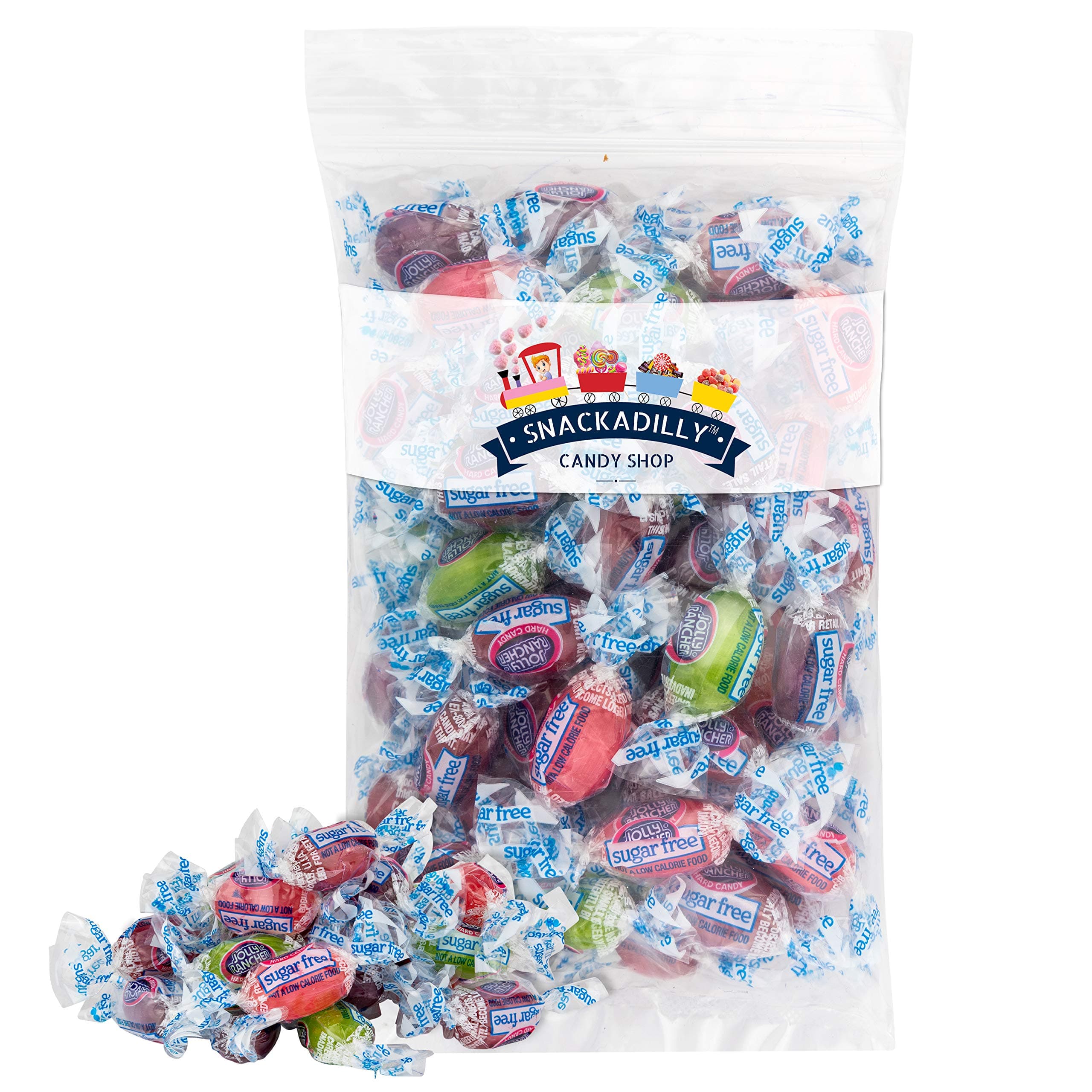 "Sugar Free" Hard Candy - Delicious 7.5 oz Bag of Assorted Fruit Flavors - Packed by Snackadilly