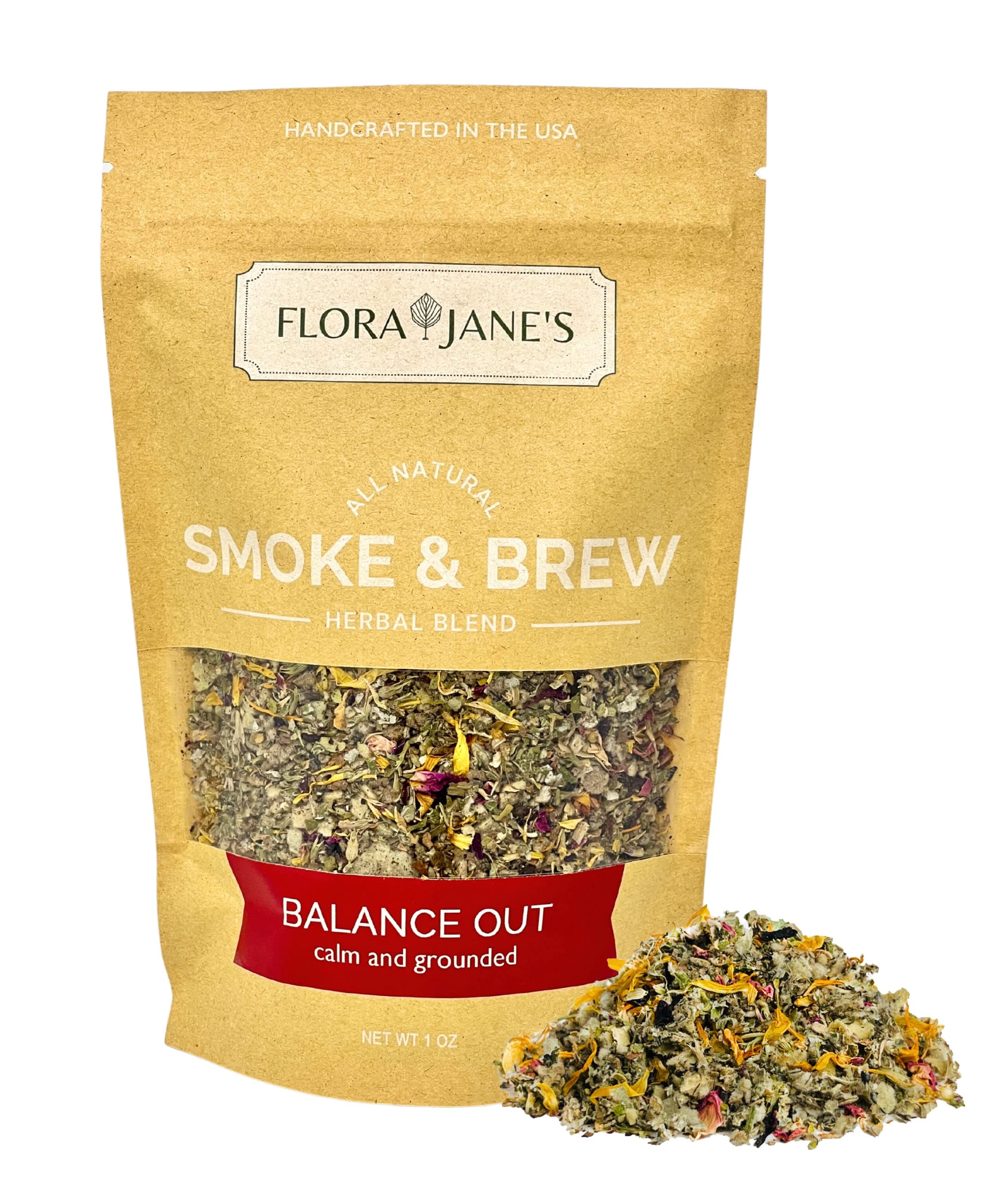 Smoke & Brew - Balance Out Blend for Mental Support and Relaxation - Herbal Blend, Tea, and Bath Soak - Organic and Wildcrafted