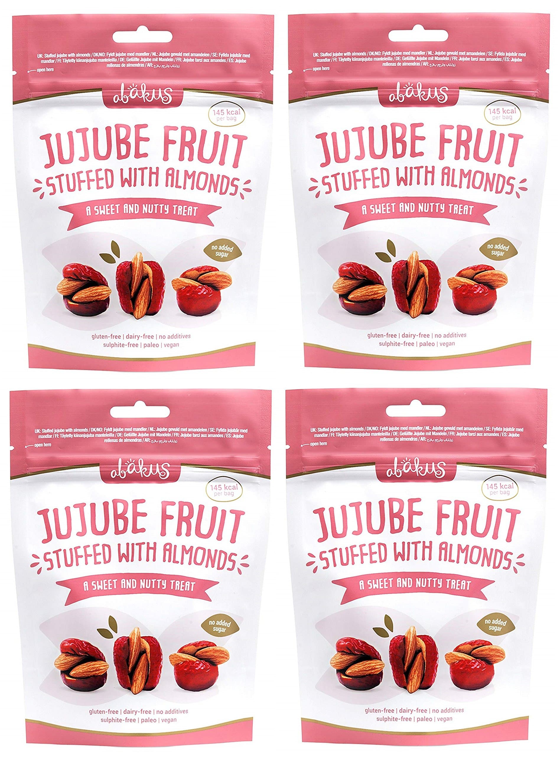 Abakus Jujube Fruit Stuffed with Almonds - 35 Grams (Pack of 4)
