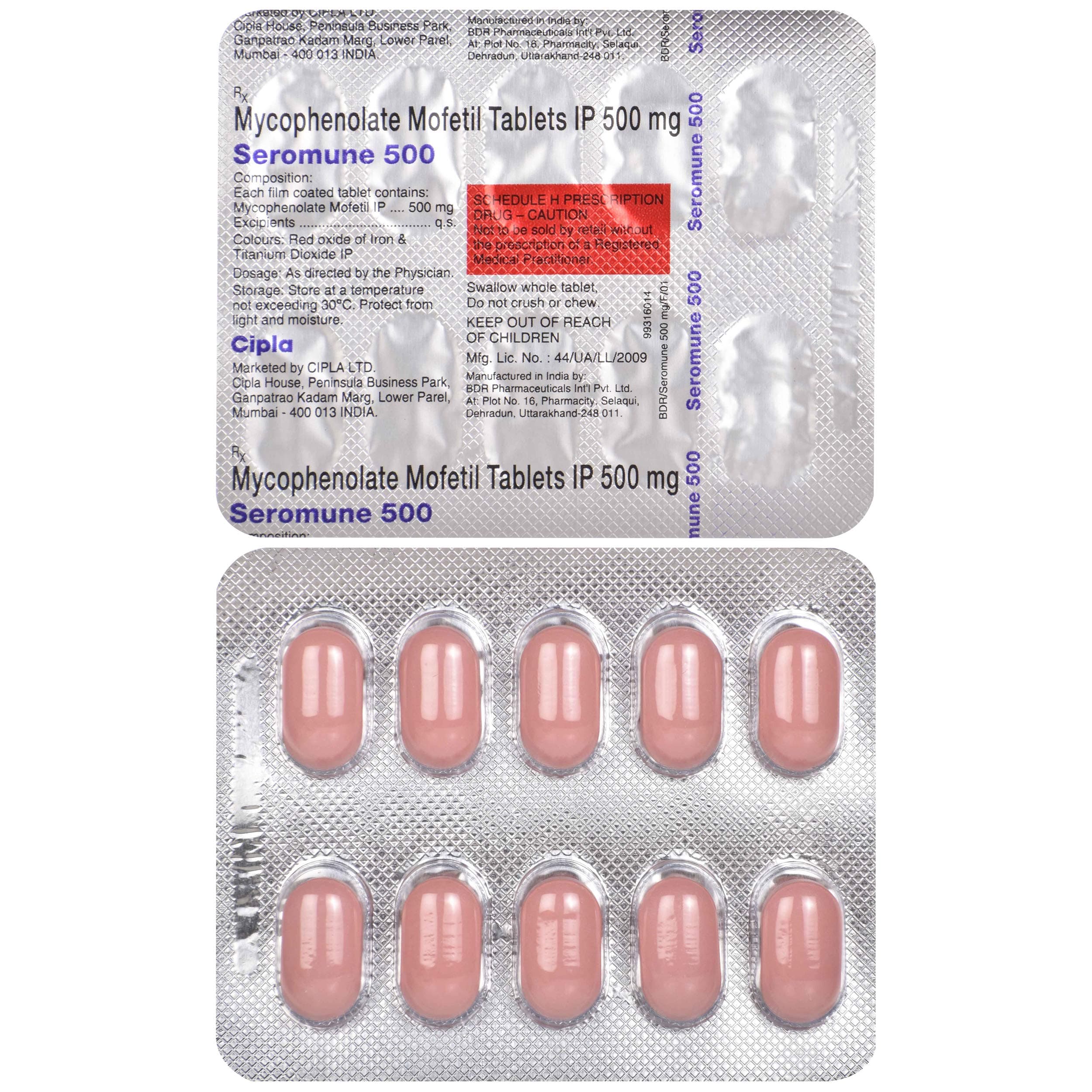 Seromune 500 - Strip of 10 Tablets