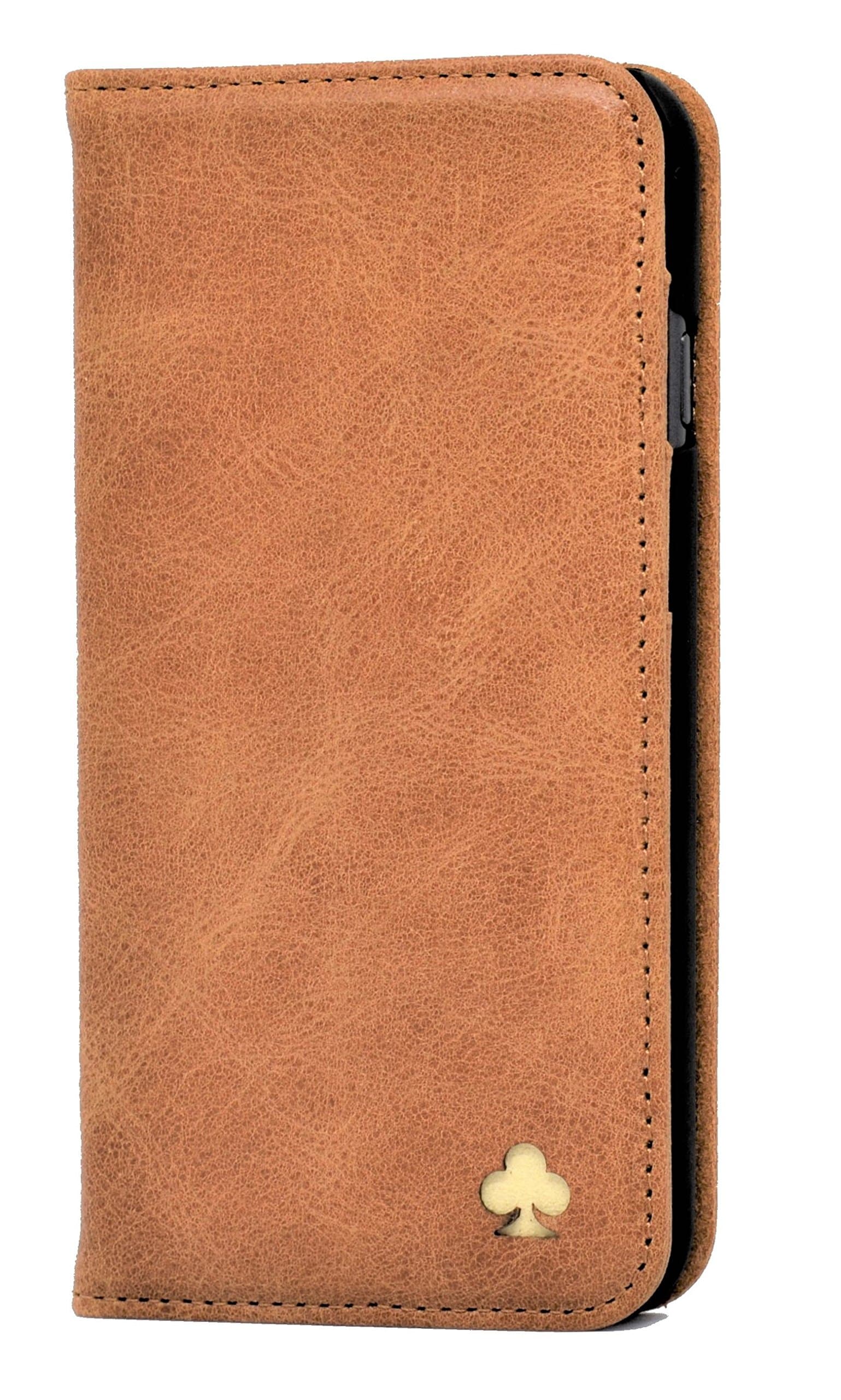 PORTER RILEY - Leather Case for Samsung Galaxy Note 9. Premium Genuine Leather Stand Case/Cover/Wallet (Tan)
