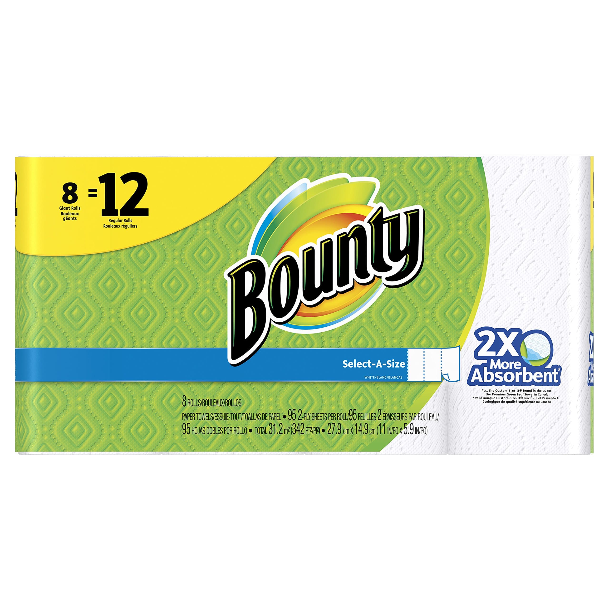Select-A-Size Paper Towels, White, Giant Roll, 8 Count