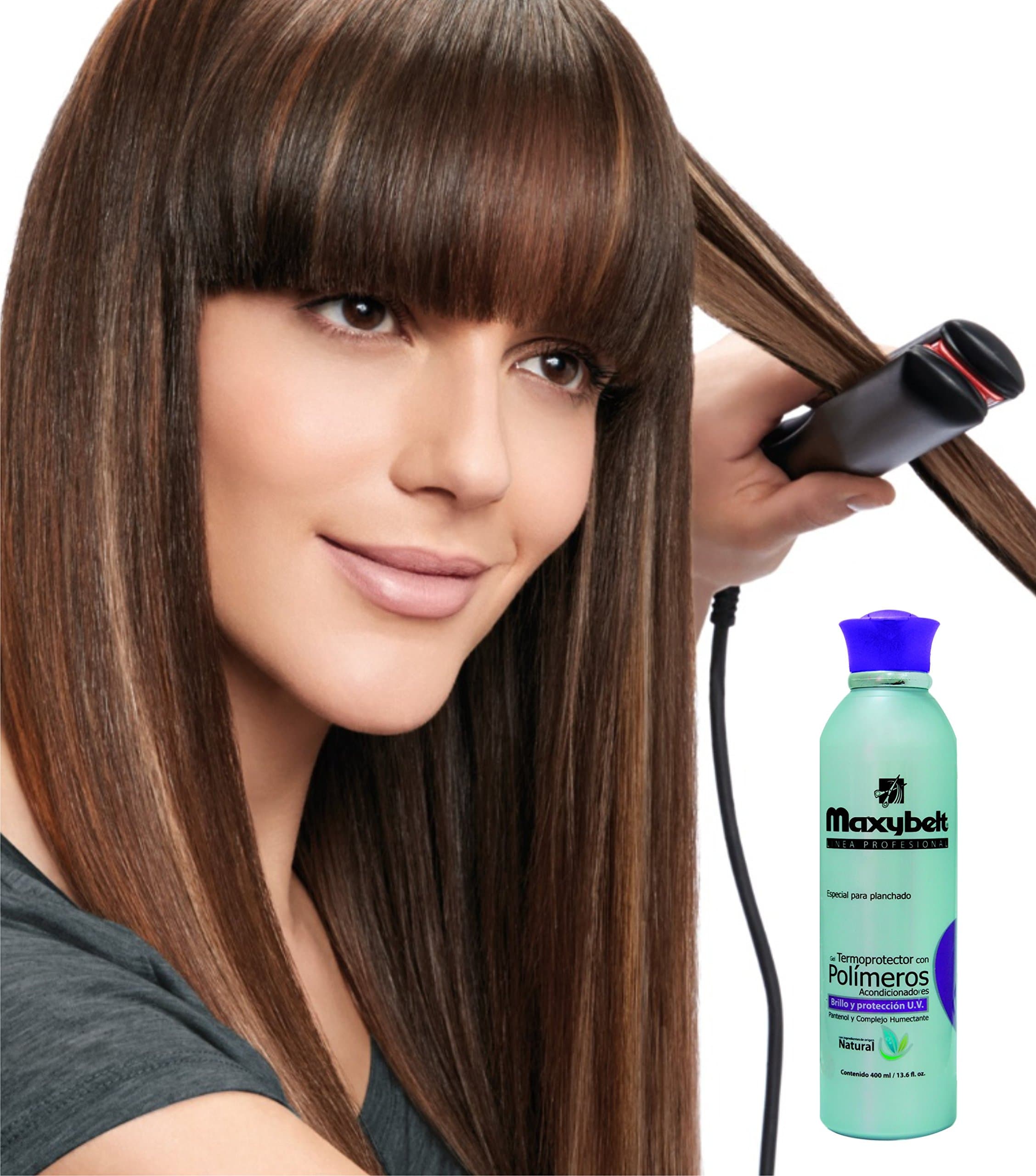 Maxybelt- Gel polimeros termo protector ideal para usar con plancha o secador 13.6 oz (13.6 Fl Oz.)
