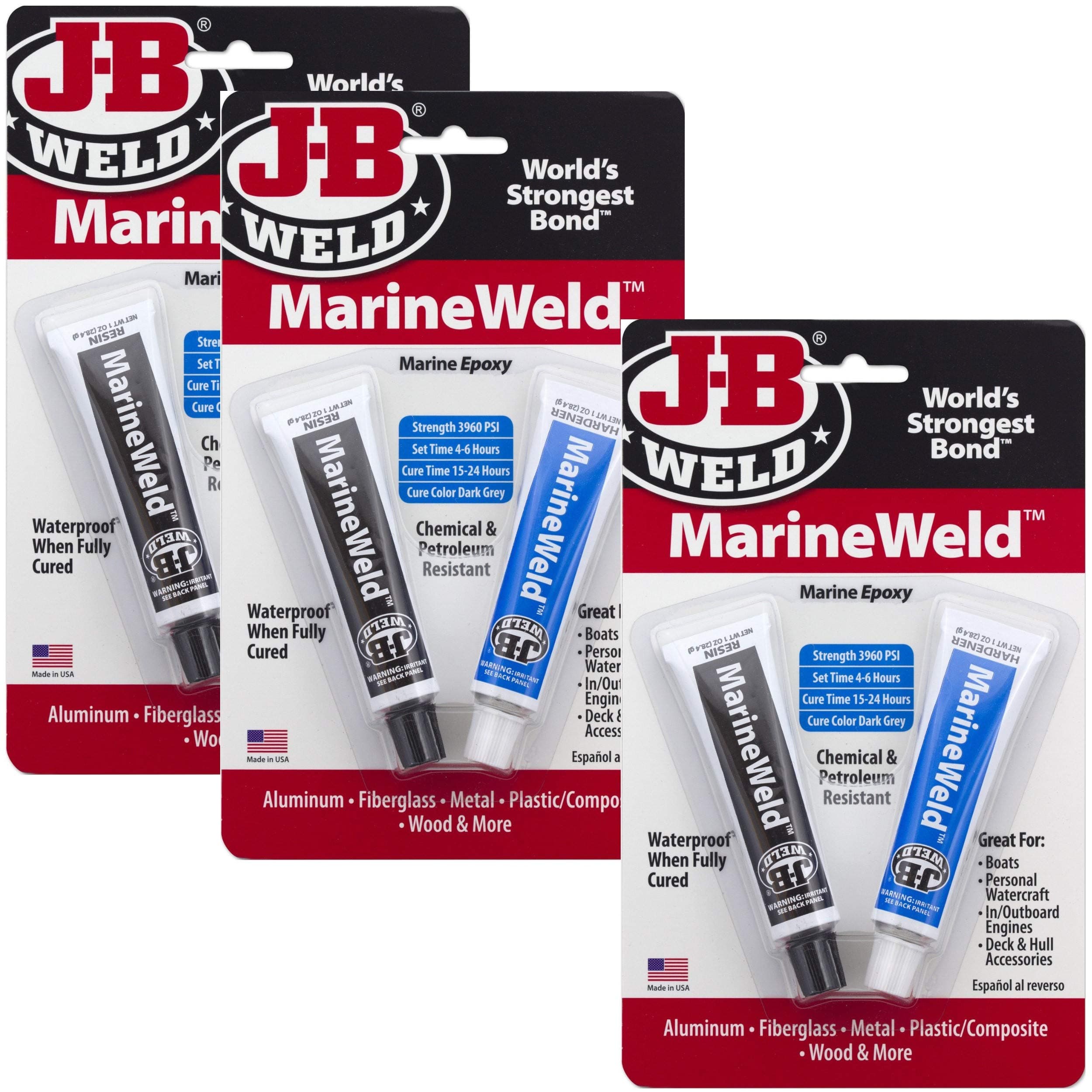 8272 MarineWeld Marine Epoxy - 2 oz, Pack of 3