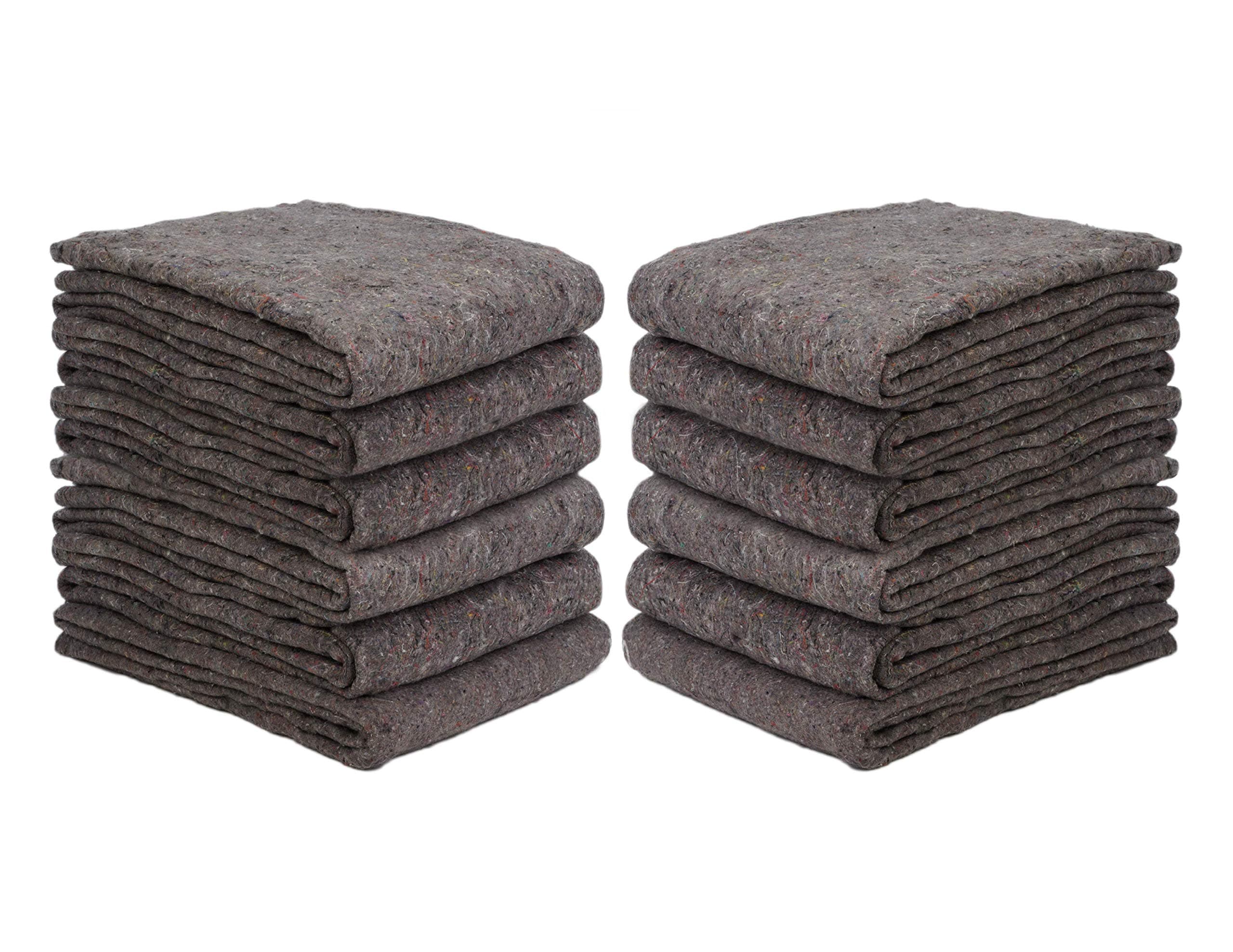 New Haven 1 Dozen Textile Moving Blankets | Cut Size 54x72 | Perfect Choice of Moving Pads for One Time Moves & Storage from New Haven Moving Equipment