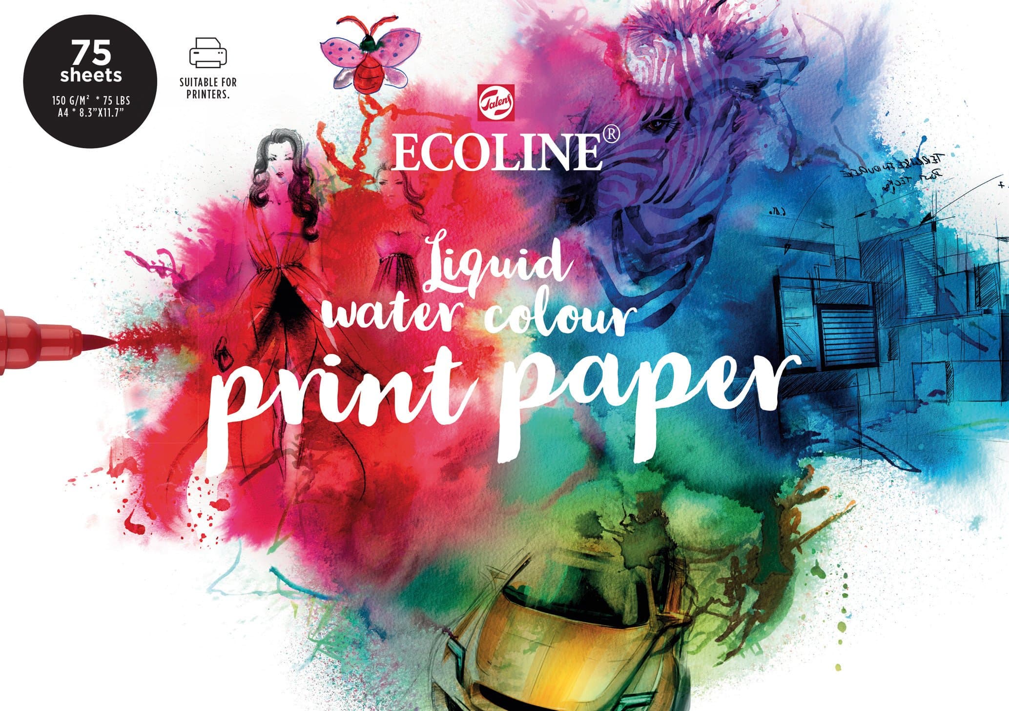 Ecoline Print A4 Paper 75 Loose Sheets Printing Paper Drawing Paper 150gsm