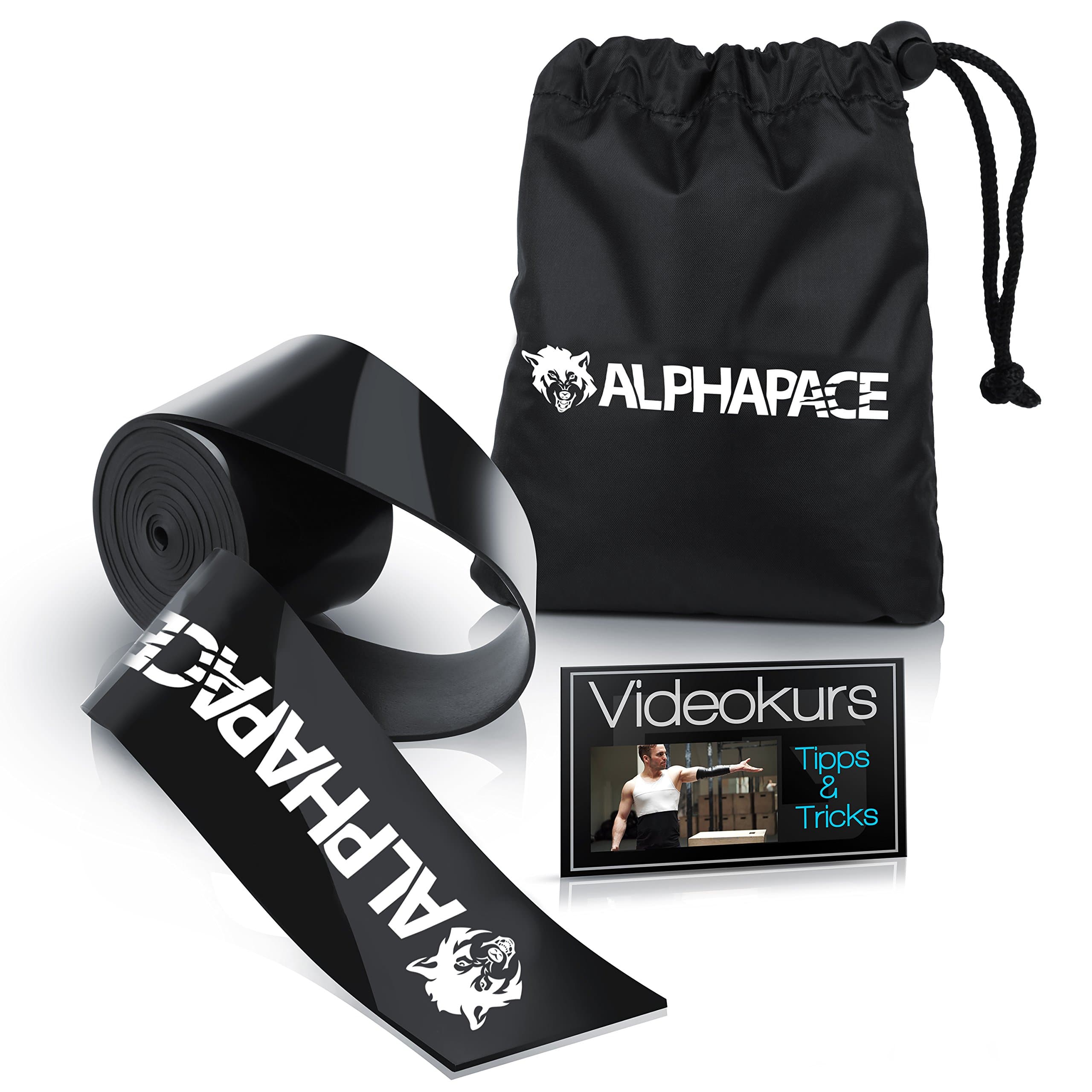 Alpha Pace Floss Tape 1.5 mm Professional Quality and 20 HD Videos for instructions – Compression Strap for Physical Therapy & Cross Fitter – Voodoo Flossing for Fitness & Functional Training – 2 Year Satisfaction Promise