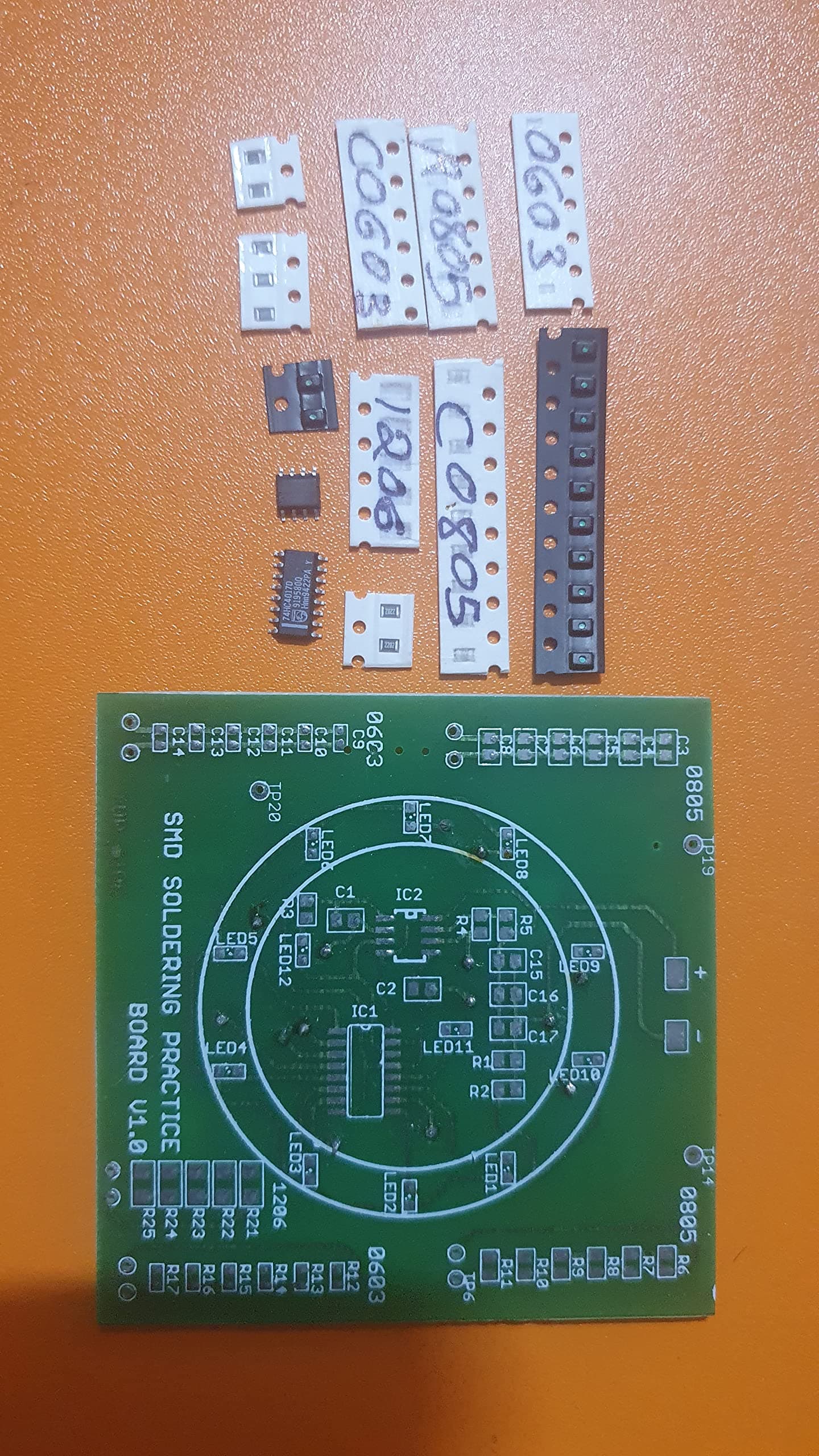 SMT SMD Component Welding Practice Board Soldering DIY Kit Resitor Diode Transistor
