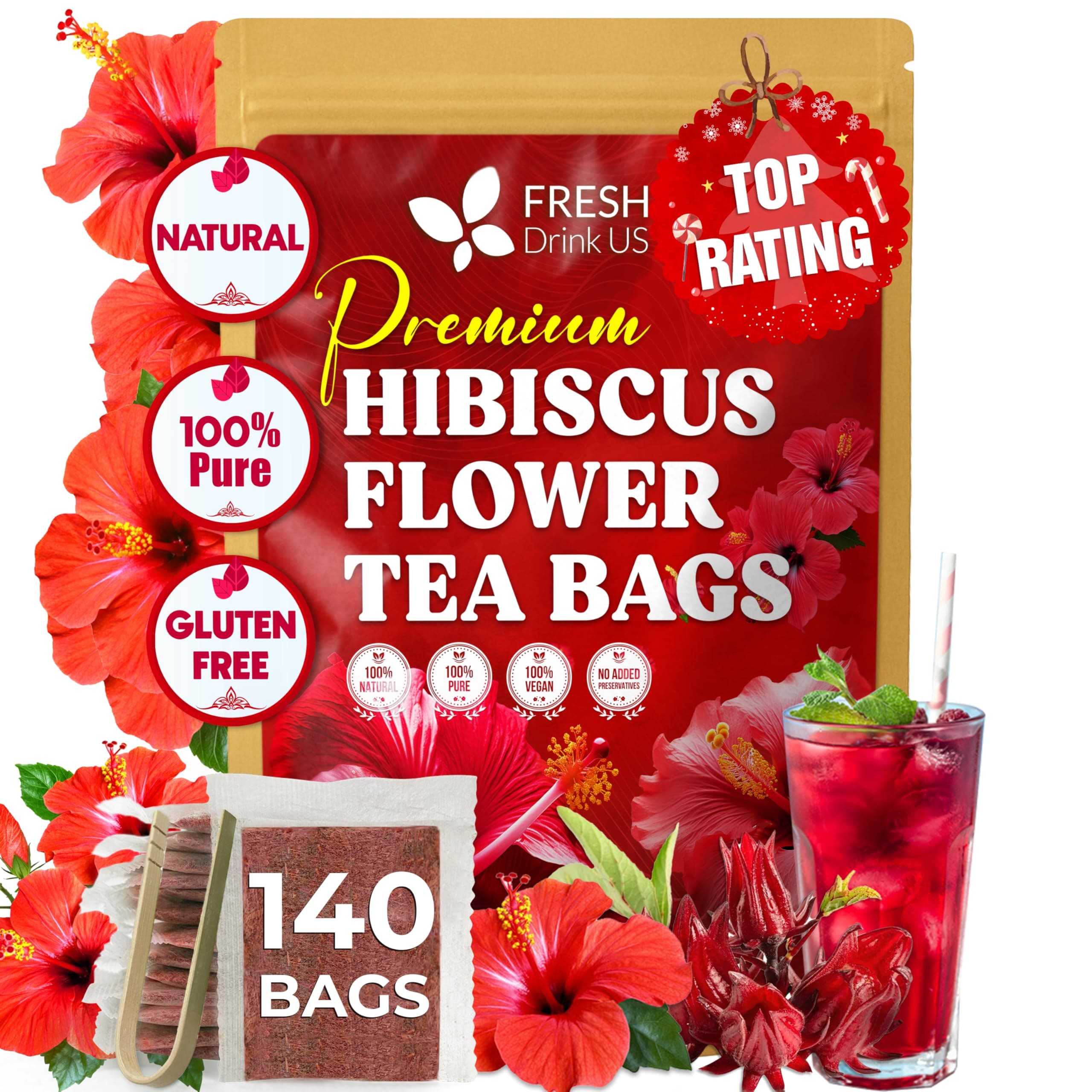 Hibiscus Flowers Tea Bags
