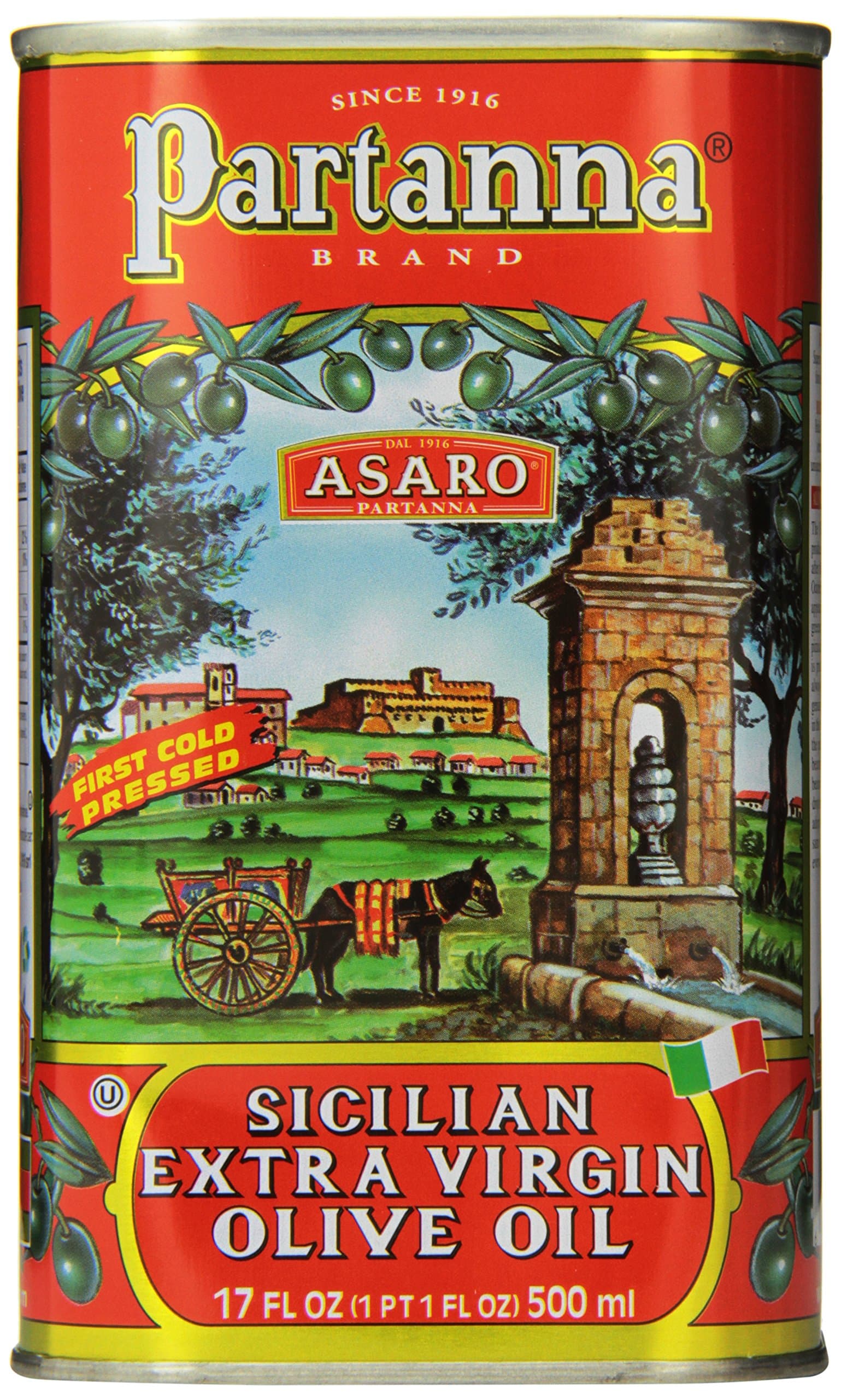 Partanna Extra Virgin Olive Oil, 17 Ounce