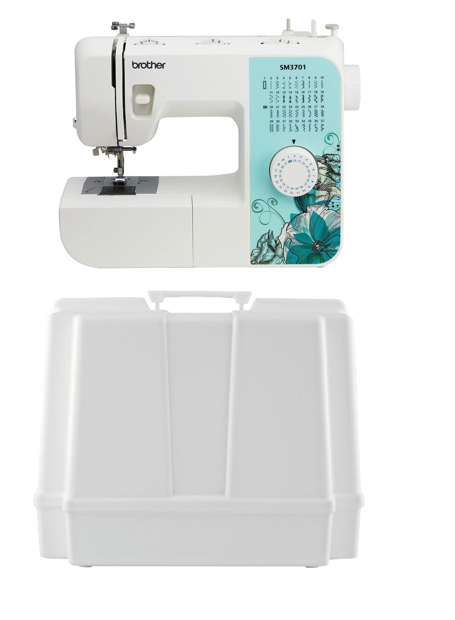 Brother SM3701 37-Stitch Free Arm Sewing Machine and 5300A Hardcase for Carrying and Storage