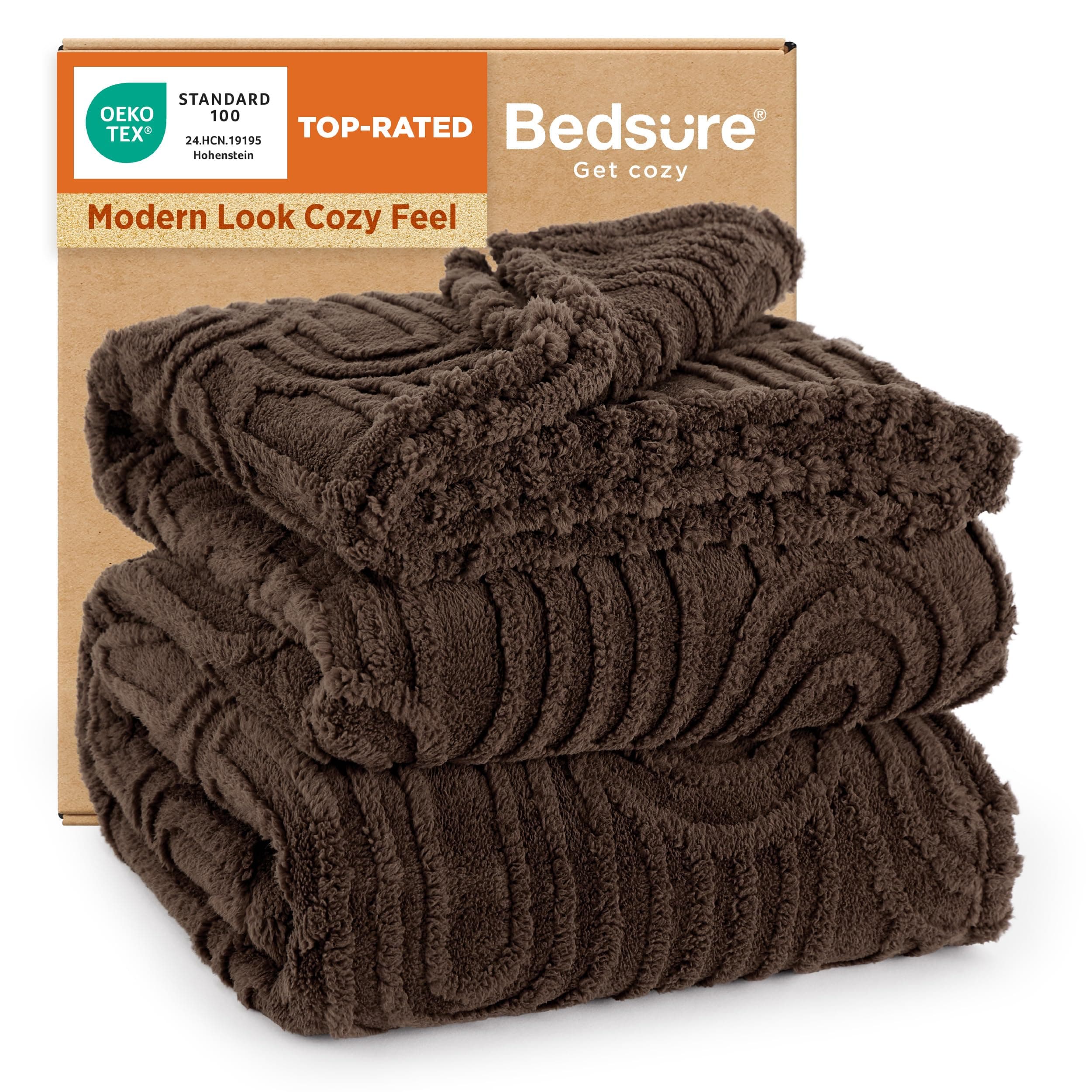 Bedsure GentleSoft Fleece King Size Blanket for Bed - Super Soft & Cozy, Fluffy Blankets for Women & Girls, Ideal for Sofa & Couch, Dark Brown, 108x90 Inches