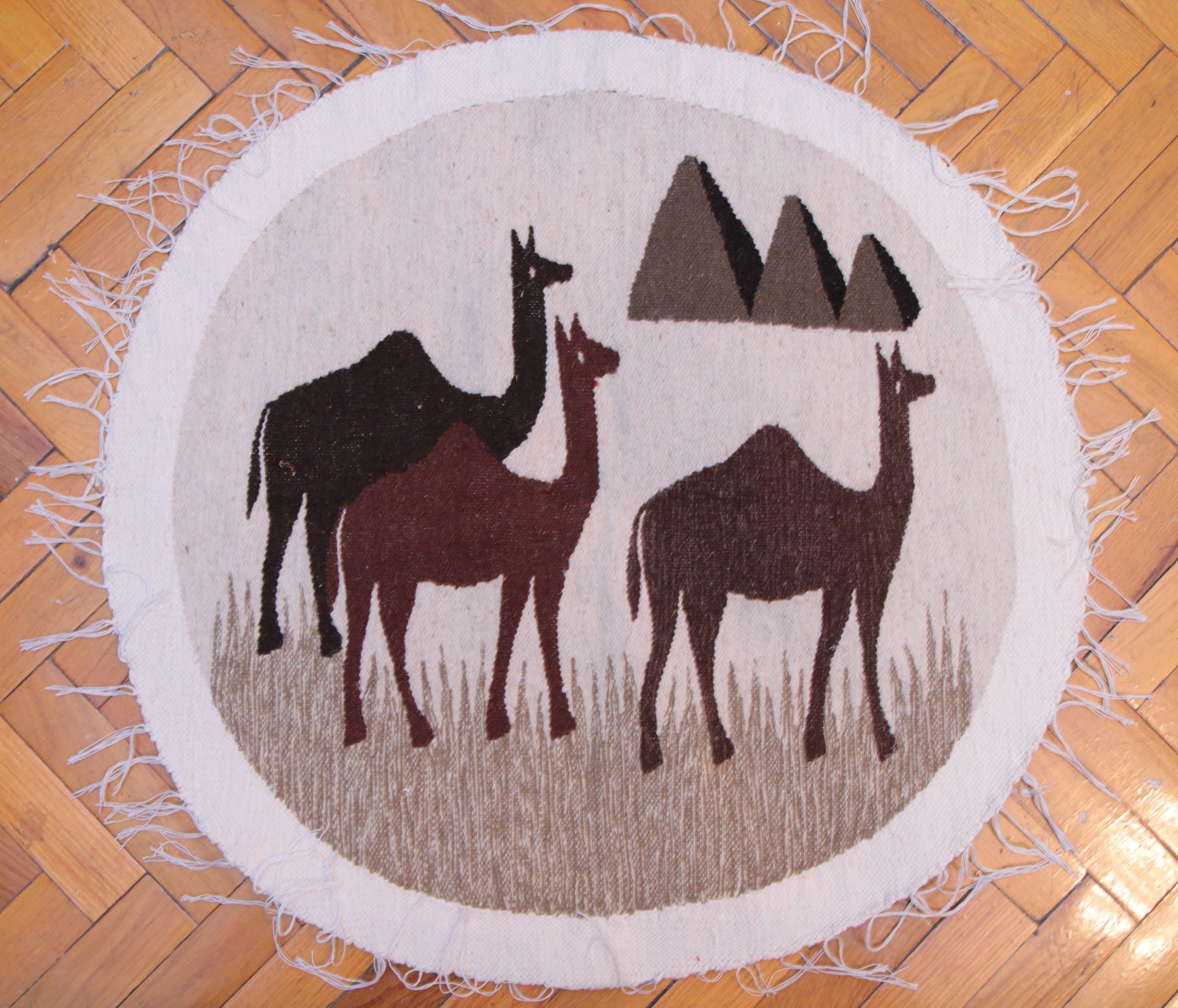 wall hanging 100 % Hand Made Kilim Old style Rug Size of (26x26)inch Reversible Two-sided Kilim Rug - Ethnic Area Rug Wool Tribal Antique colorful natural durable wall hang decorative .