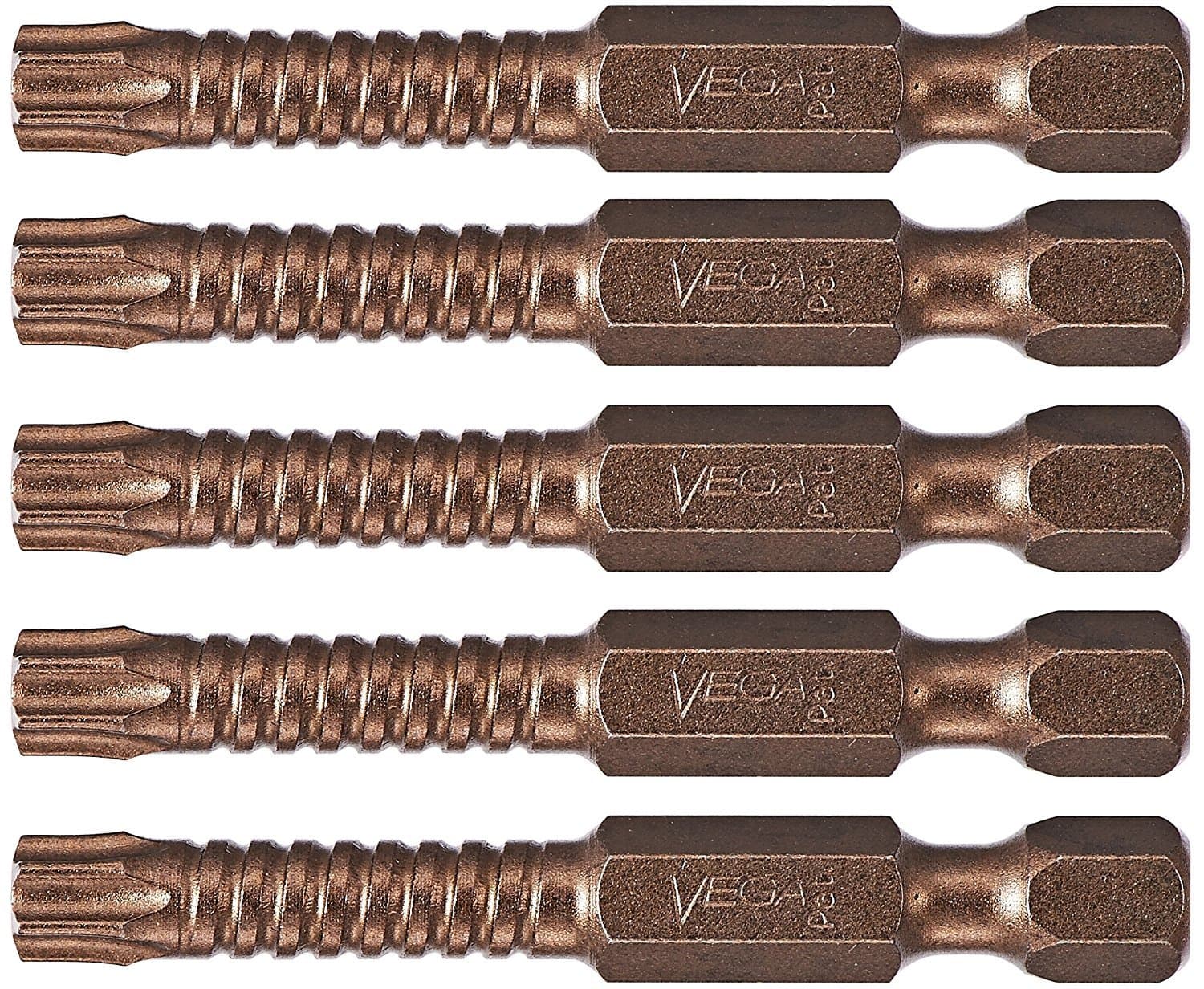 VegaT25 TORX Impact Driver Bits. Impactech Professional Grade Impact Ready T-25 TORX 2" Bits. (Pack of 5) P150T25A-5