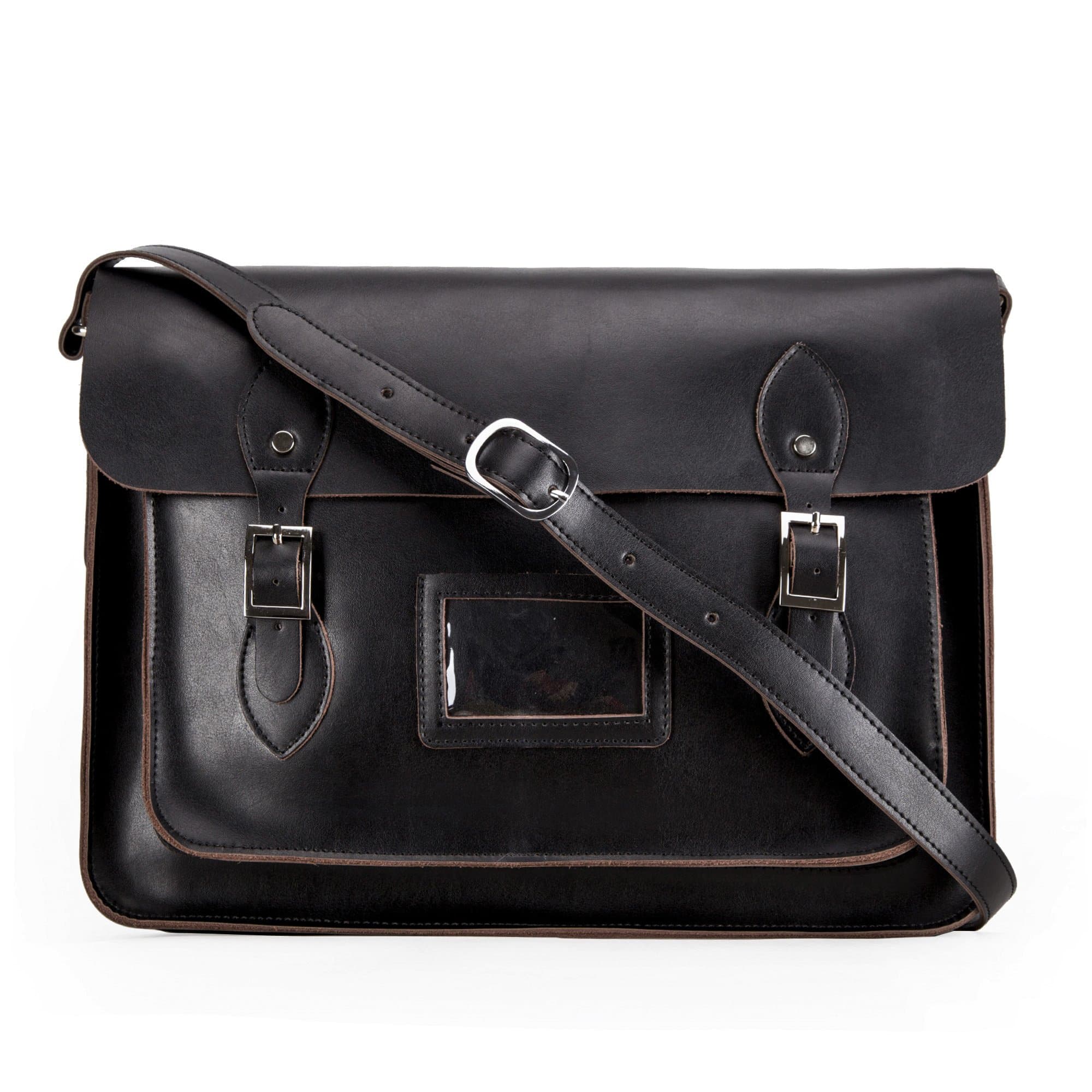 Yasmin Leather Satchel YLS015-15" Large (Black)