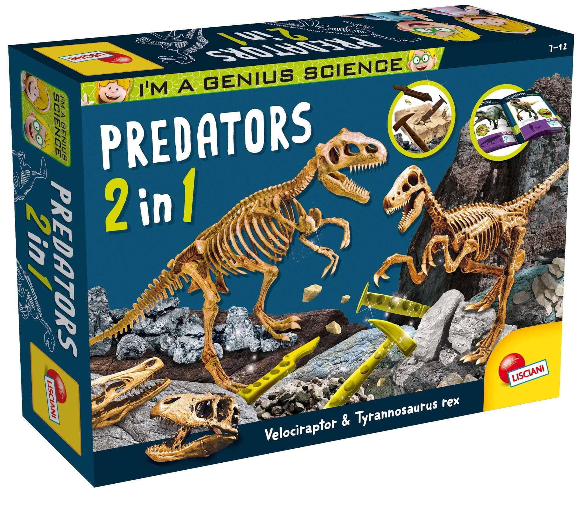 Lisciani 77236 I'M A Genius Predators 2 in 1 New, Multicolour