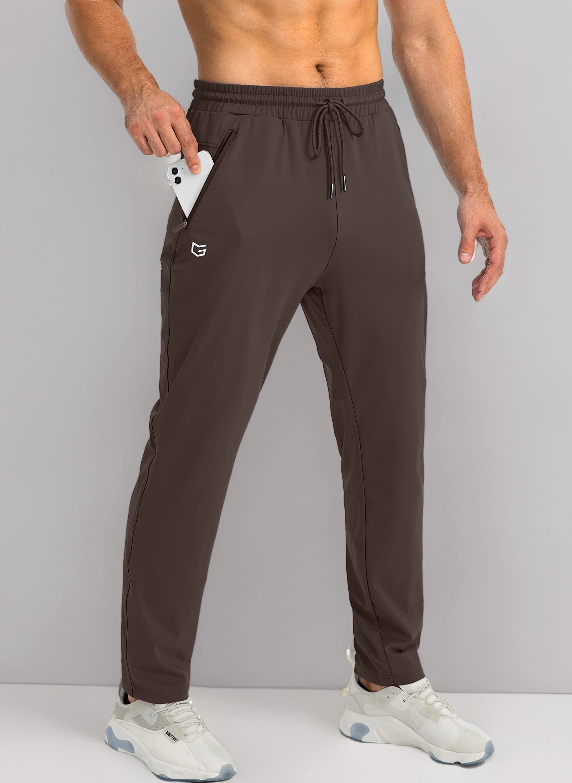 G Gradual Men's Sweatpants with Zipper Pockets Tapered Joggers for Men Athletic Pants for Workout, Jogging, Running