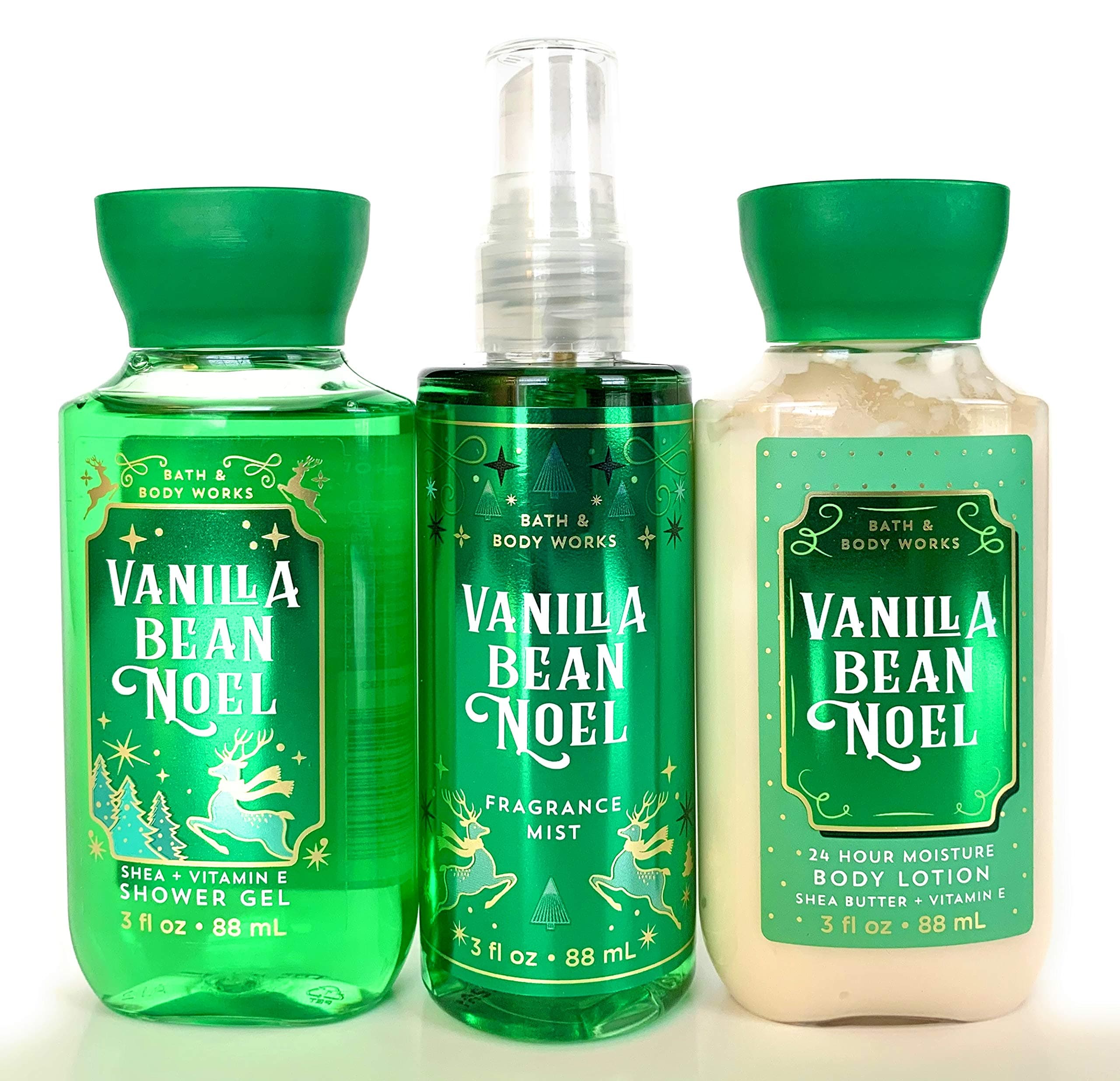 Vanilla Bean Noel Travel Size Body Care Bundle - Set of Three (3 Oz Each) 2013 Label