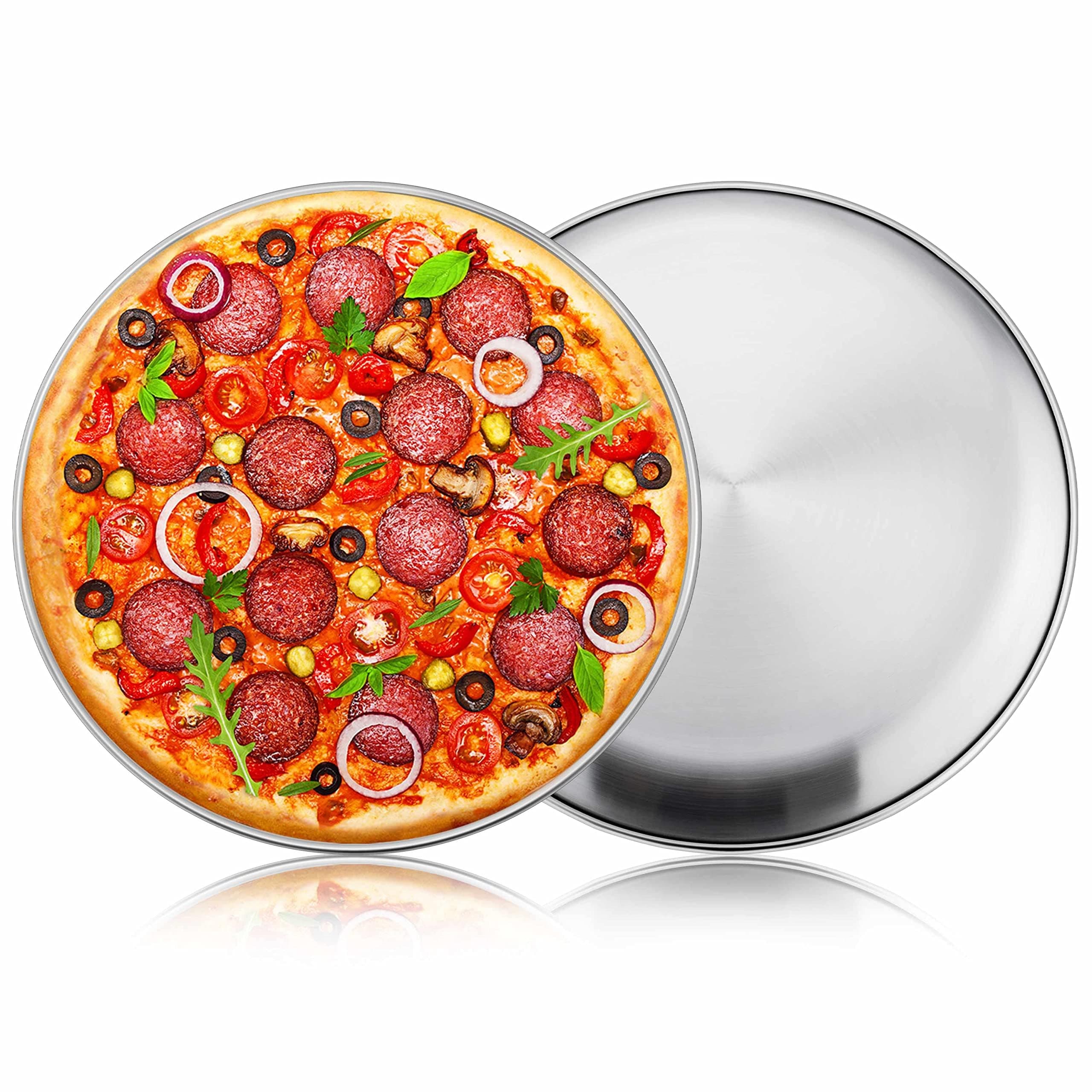 Herogo 2-Piece 12 Inch Matte Pizza Pan Set