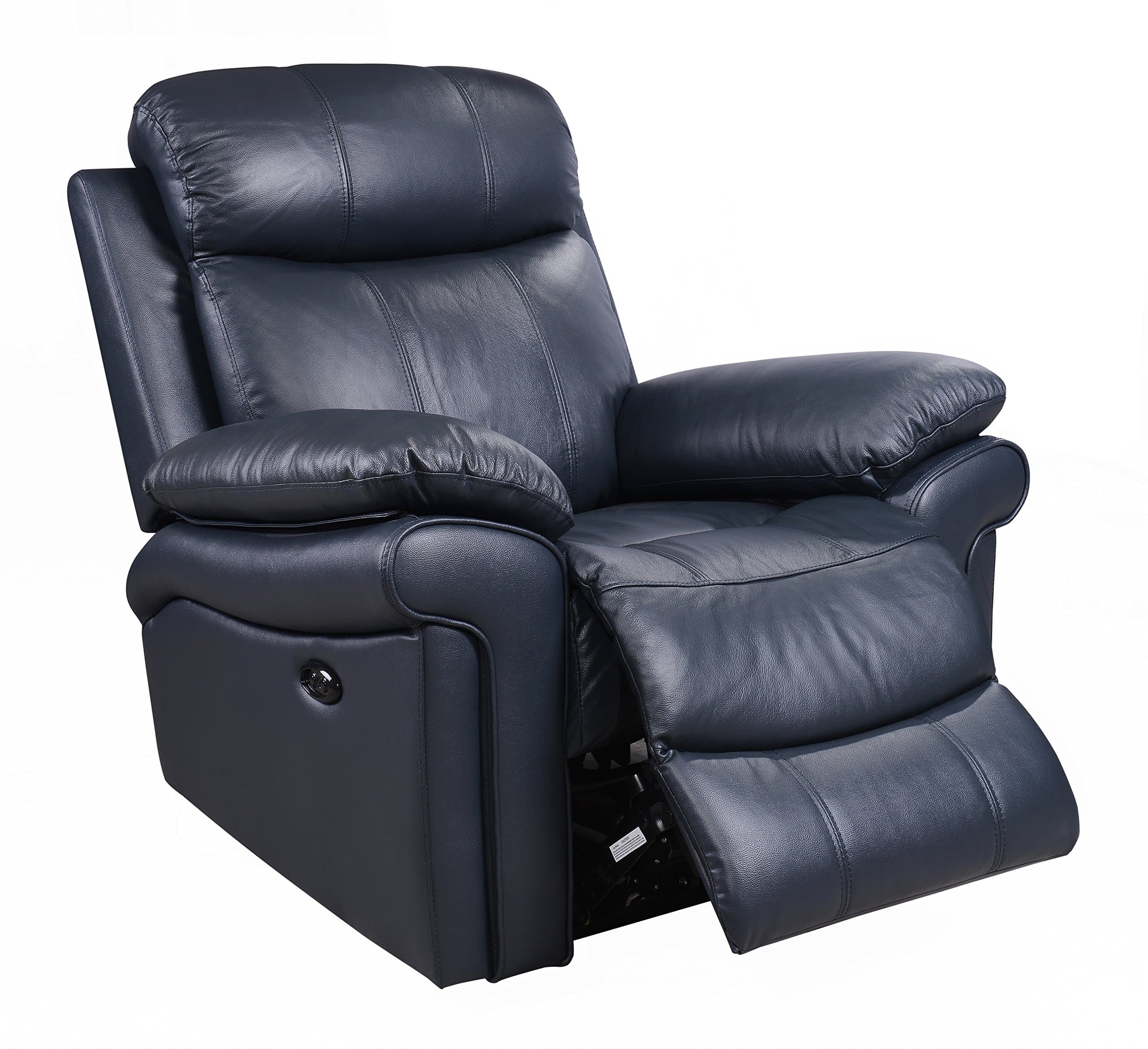 Oliver Pierce Hudson Leather Power Recliner, Blue