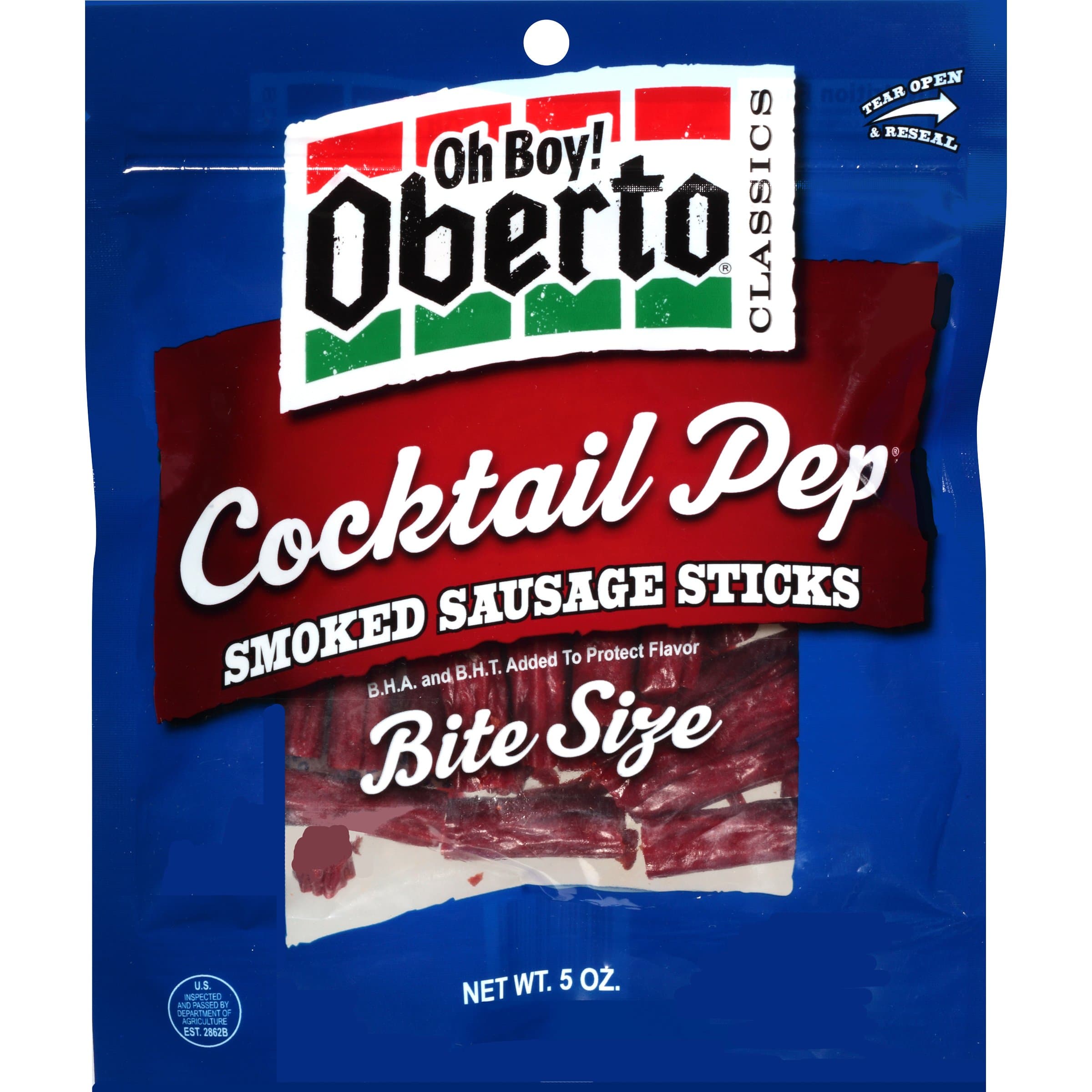 ObertoClassics Cocktail Pep Bite Size Smoked Sausage Sticks, 5 Ounce Bag (Pack of 4)