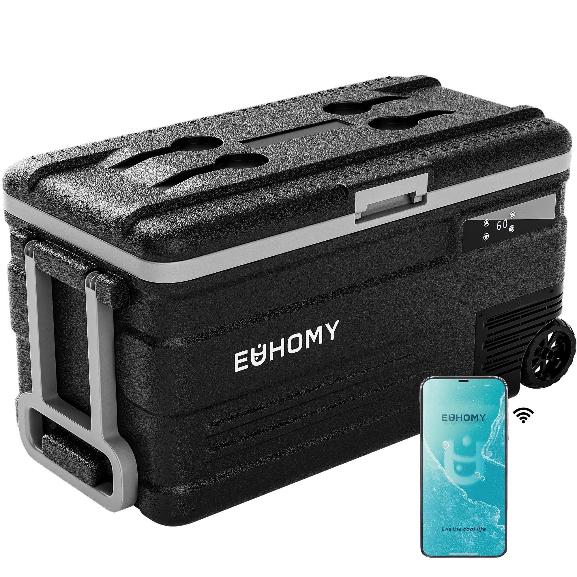 12 Volt Refrigerator, 80QT(75L) 12V Fridge, Electric Cooler APP Control, Car Fridge 12/24V DC 100-240V AC, Car Refrigerator 0℉~68℉, 12 Volt Cooler for Camping, Trip, Truck, Boating, Outdoor