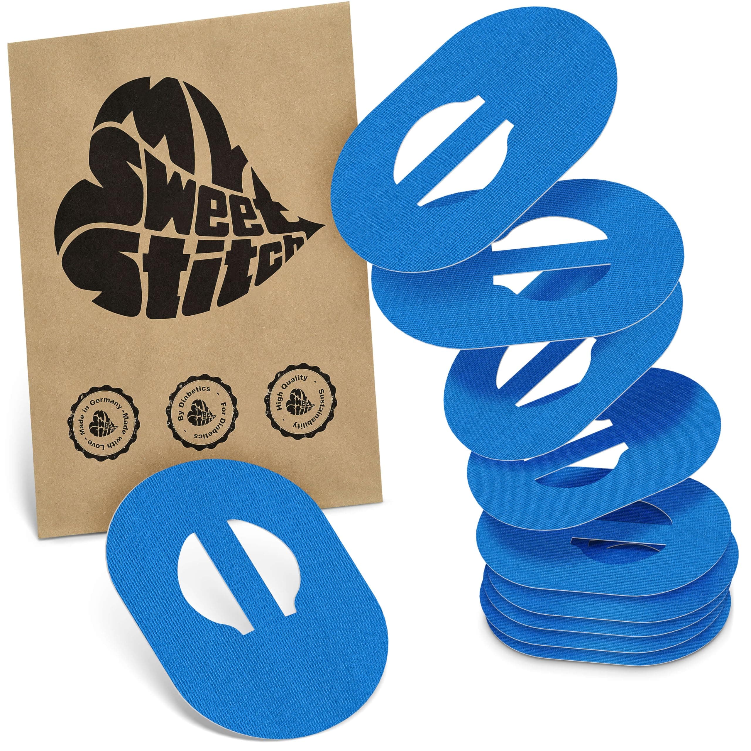 10 x Enlite/Guardian Adhesive Patch, Last Up to 14 Days, Sweat & Waterpoof, CGM, Glucose Monitor Protection, Blue