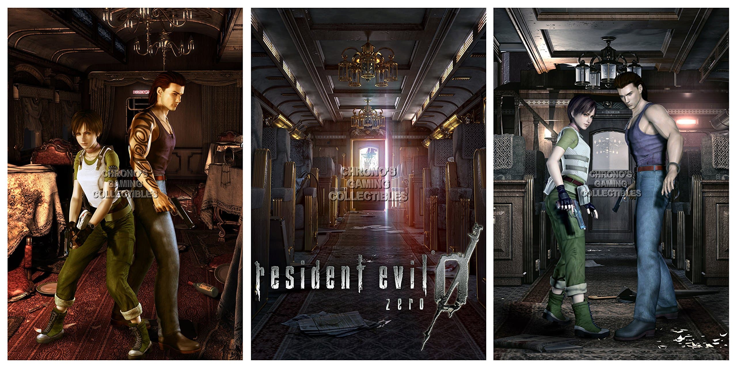 CGC Huge Poster GLOSSY FINISH - Resident Evil Zero SET - Nintendo Game Cube PS2 PS3 PS4 XBOX 360 ONE - RESSET2 (24" x 36" (61cm x 91.5cm))