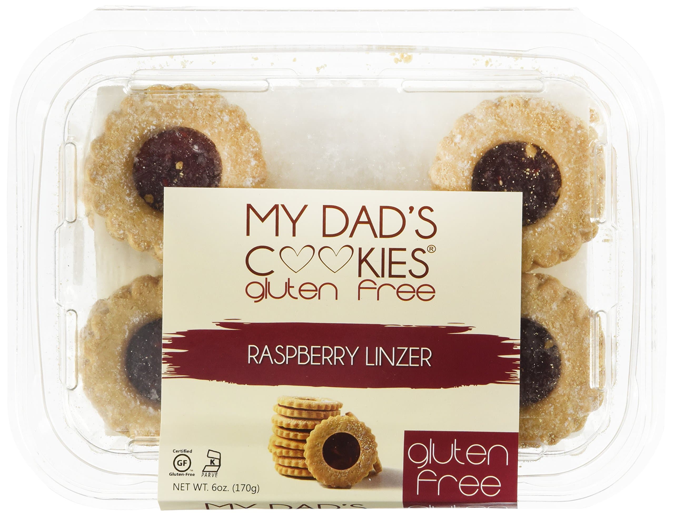 My Dad's Cookies® Gluten Free Raspberry Linzer 6oz Package
