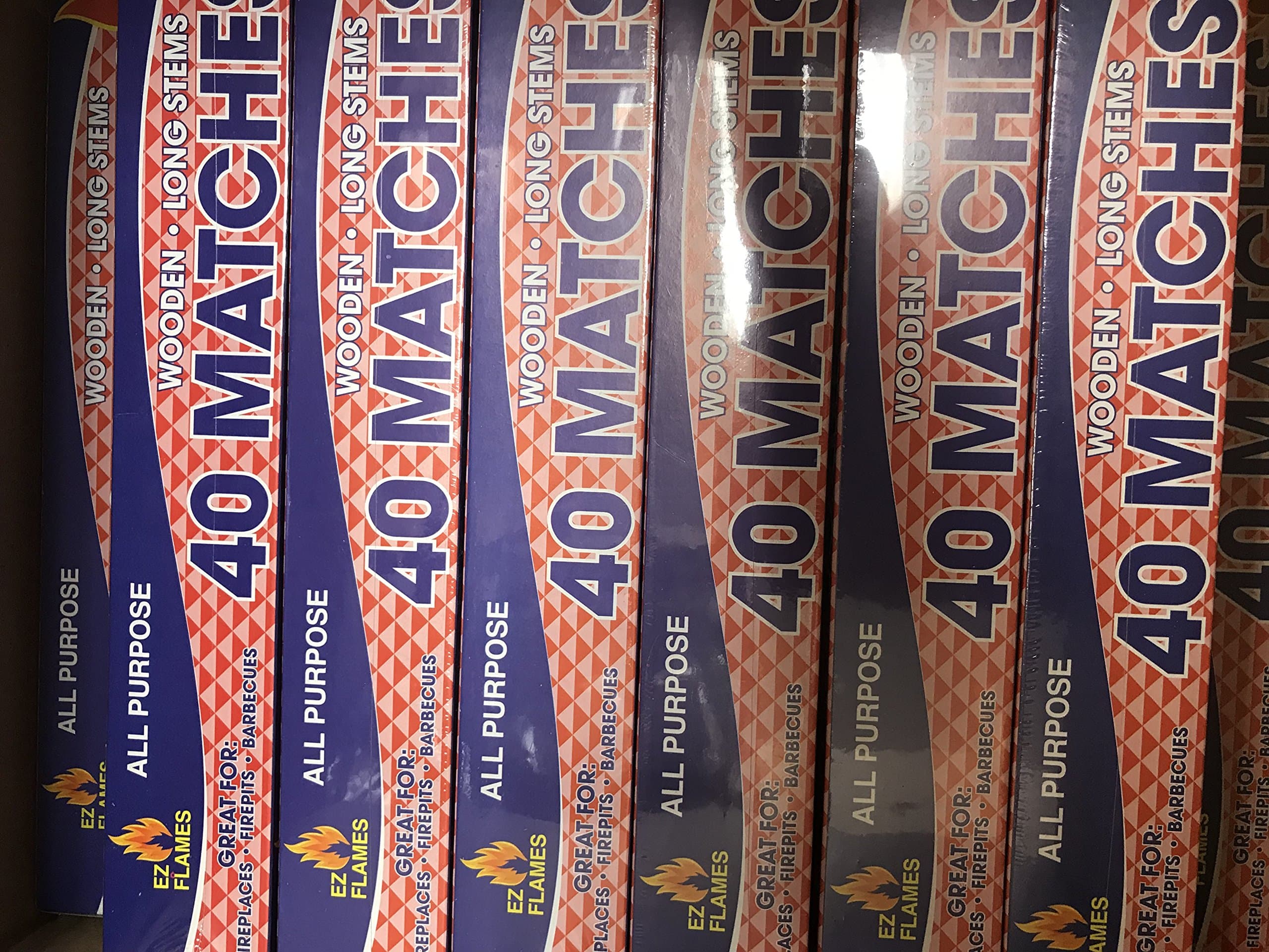 6 Boxes in LOT - Wooden Long 11" FIRE Starter Matches 40 in Box Great for Emergency BBQ Grill Barbecue Candle Camping FIREPITS Fireplace, Strike on Box