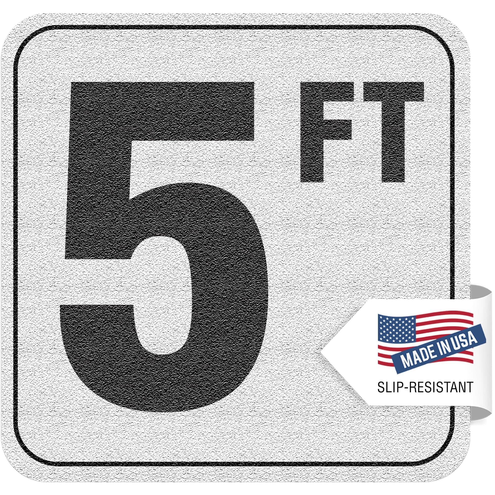 Aquatic Custom Tile Vinyl 3M Adhesive Swimming Pool Deck Depth Marker 5 FT, 4 inch Font