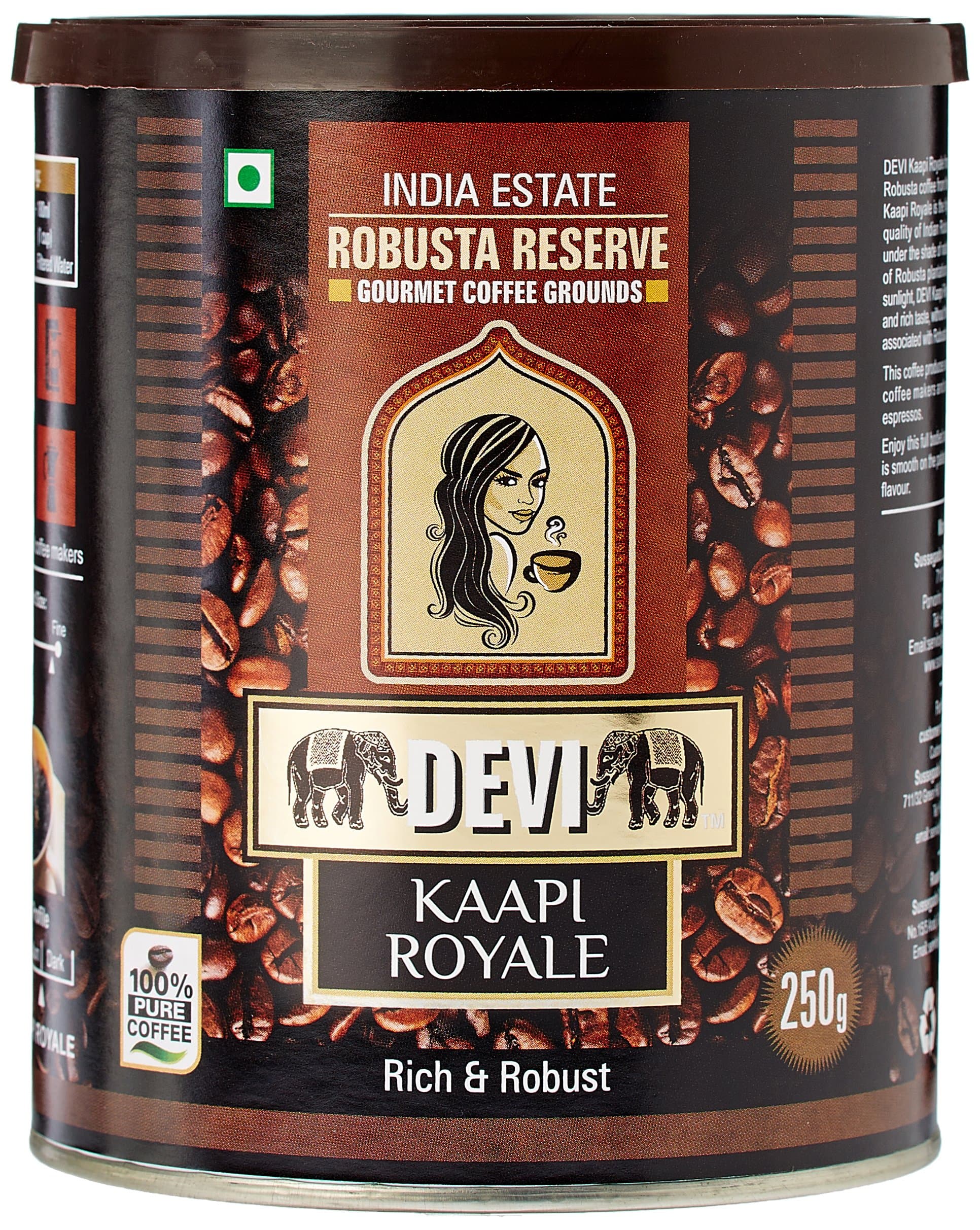 DEVI Kaapi Royale Robusta Reserve Indian Coffee Grounds