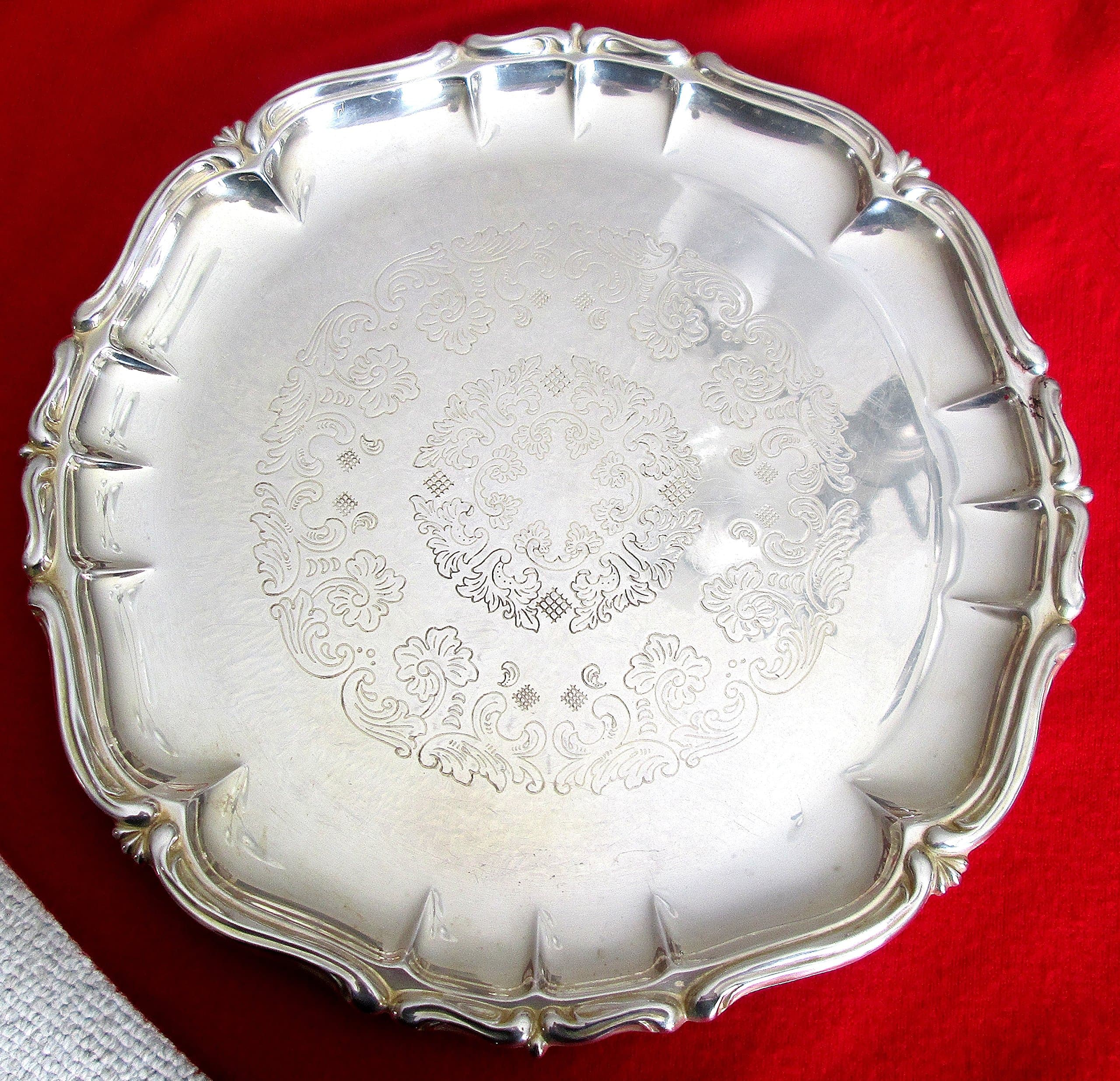 Vintage Swedish ALE N.S. 11-1/2" Silver Plated Serving Platter by Algot Enevoldsen