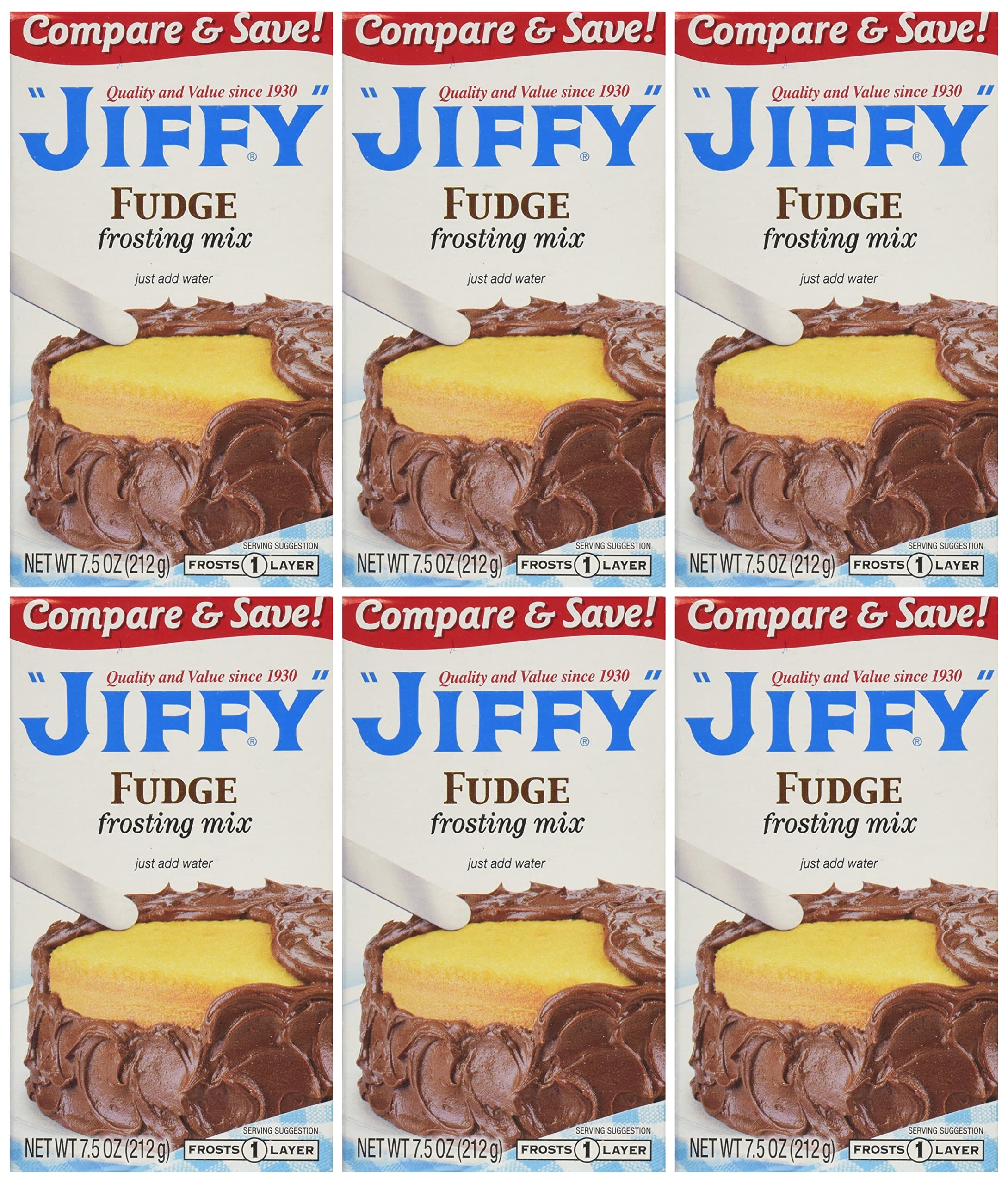 Jiffy Fudge Frosting Mix 7.5-oz Boxes (Pack of 6)