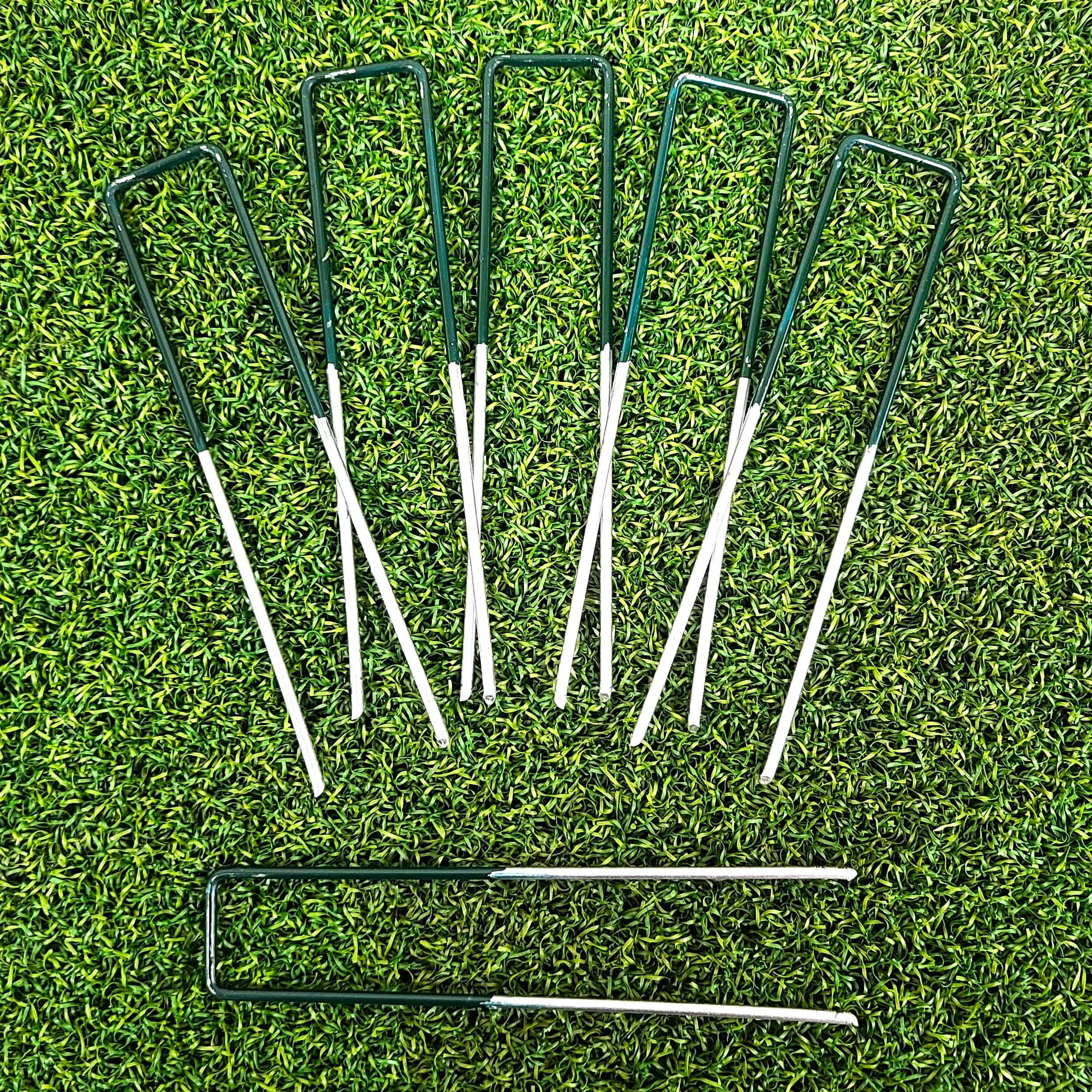 6 Inch Garden Stakes Galvanized Landscape Staples, U-Type Turf Staples for Artificial Grass, Rust Proof Sod Pins Stakes for Securing Fences Weed Barrier Fabric, Outdoor Wires Cords Tents & Tarps