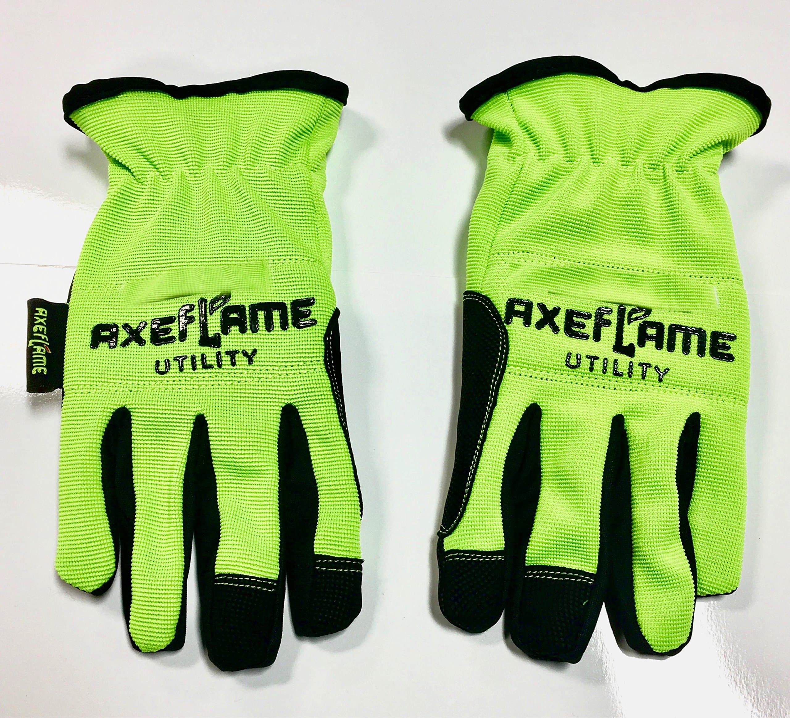 Utility Work Gloves, Cut Resistant Synthetic Leather Palms Protective Knuckles Great for Airsoft, Mechanics, Outdoors, Construction Work, Motorcycles, Gardening, Flex Grip.(Large, green)