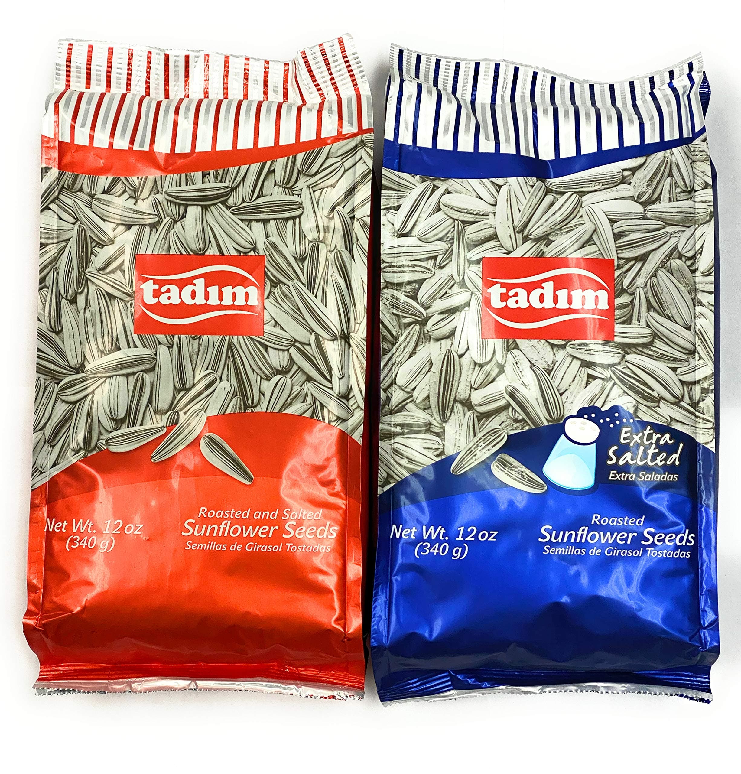 Tadim Salted and Extra Salted Sunflower Seeds 12 oz Pack of 2 From Germany